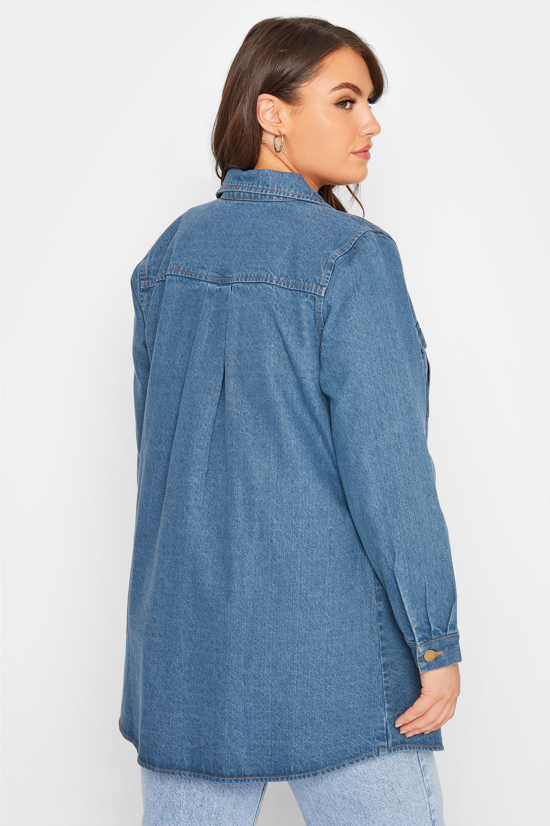 LIMITED COLLECTION Plus Size Blue Denim Shacket | Yours Clothing  3