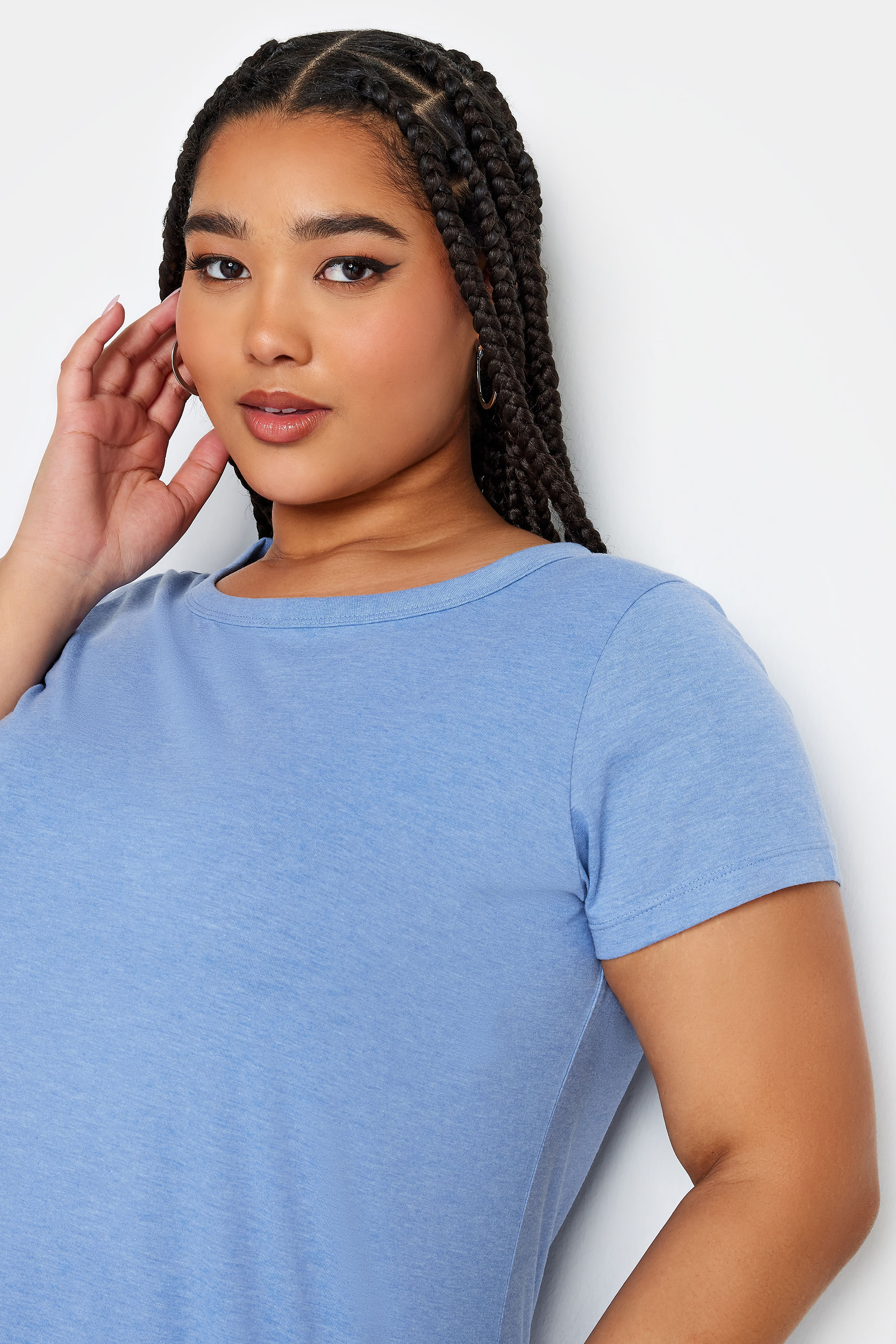 YOURS Plus Size Blue Short Sleeve T-Shirt | Yours Clothing 3