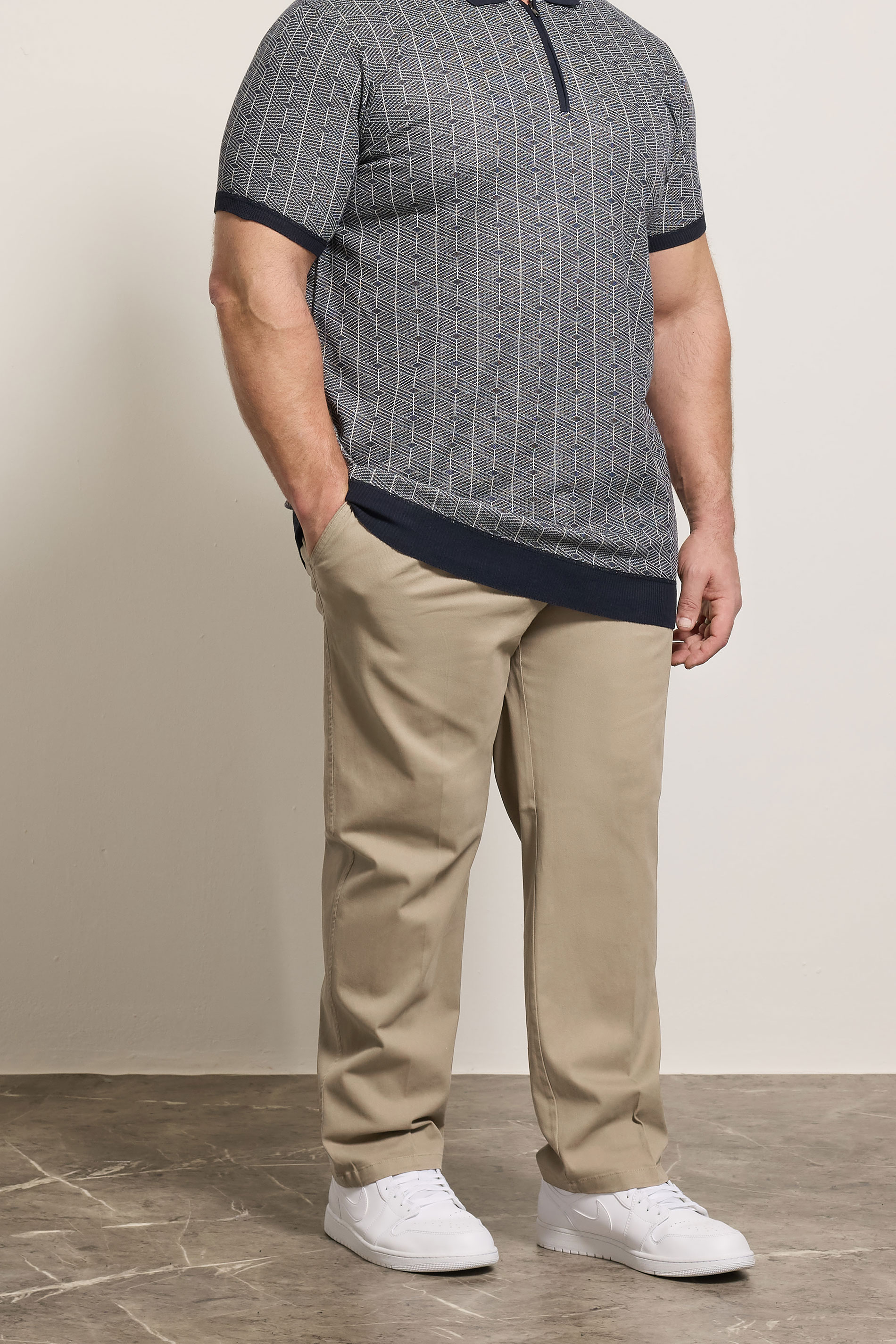 D555 Big & Tall Stone Brown Stretch Chinos | BadRhino 3