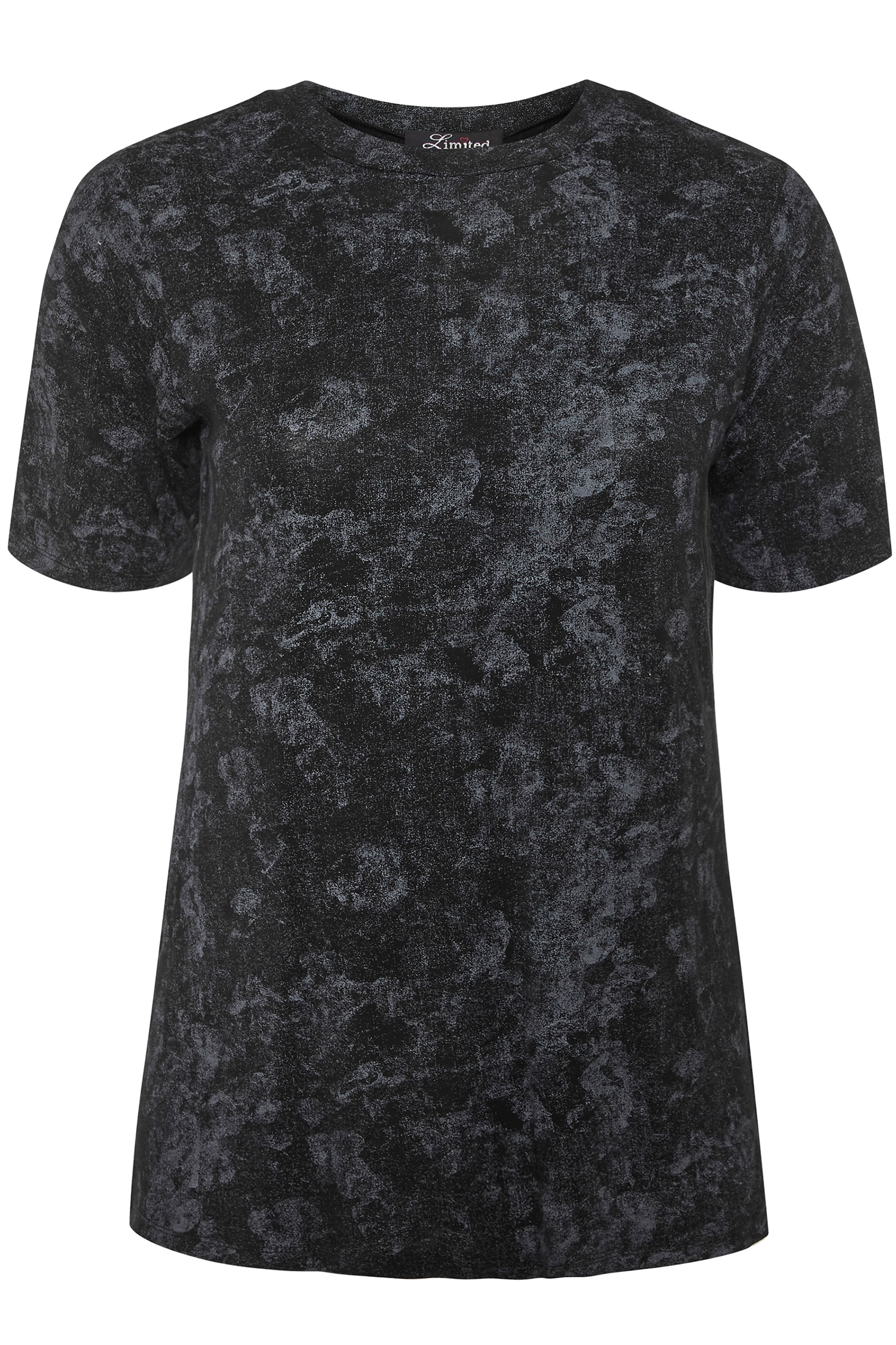 LIMITED COLLECTION Black & Grey Tie Dye T-Shirt | Yours Clothing