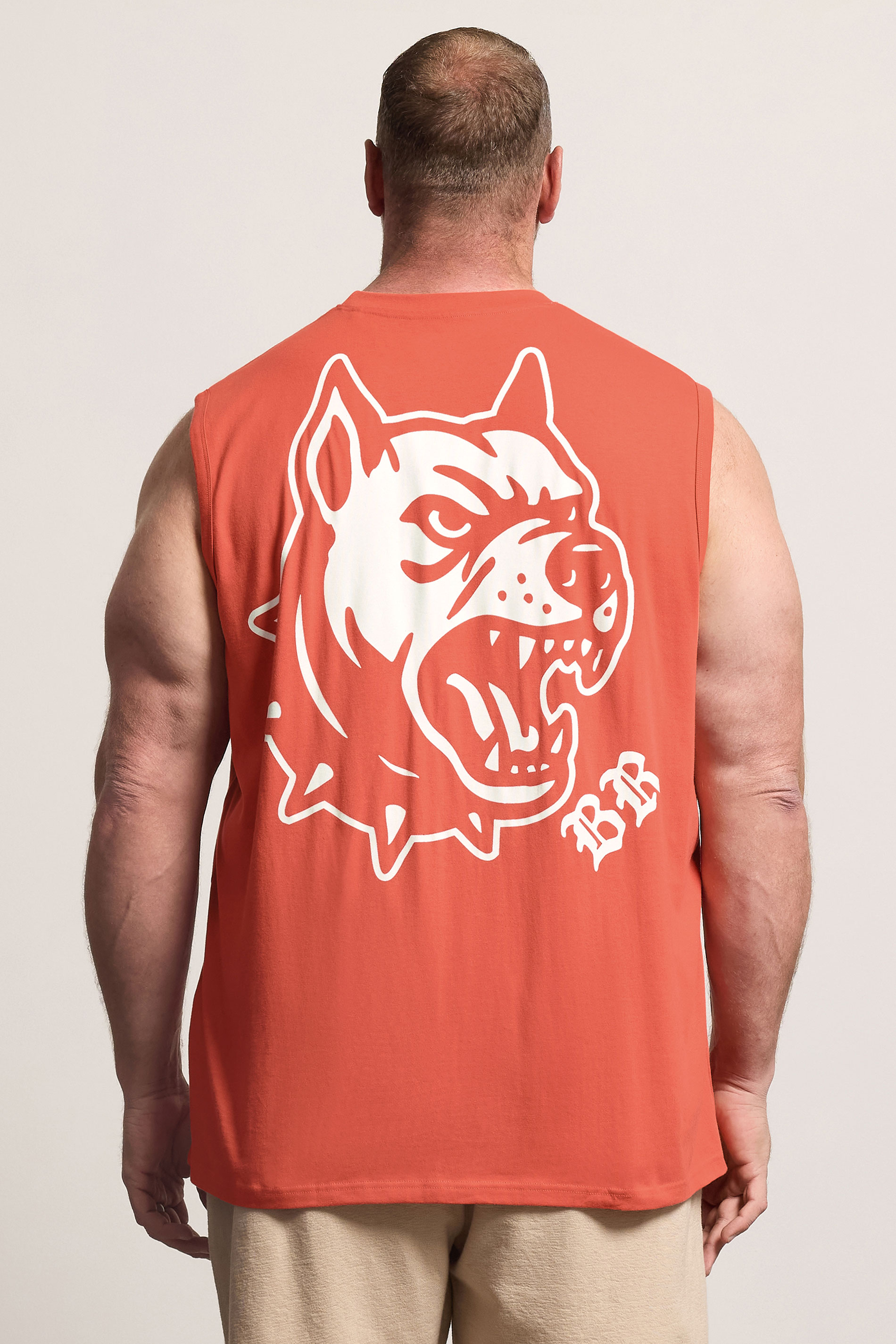BadRhino Big & Tall Orange Tattoo Dog Graphic Muscle Vest | BadRhino 2
