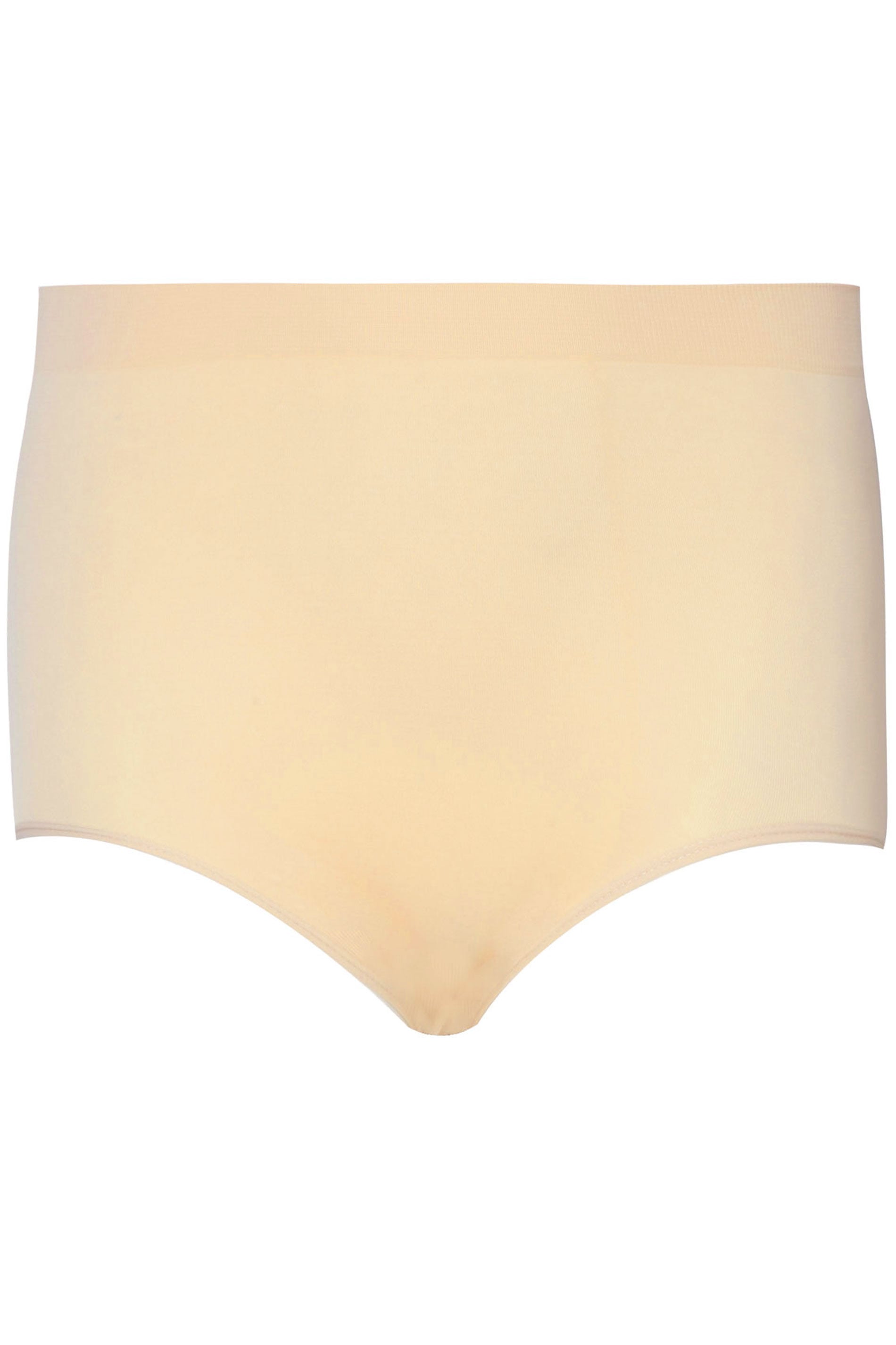 Nude Seamless Light Control High Waisted Full Briefs | Yours Clothing 2