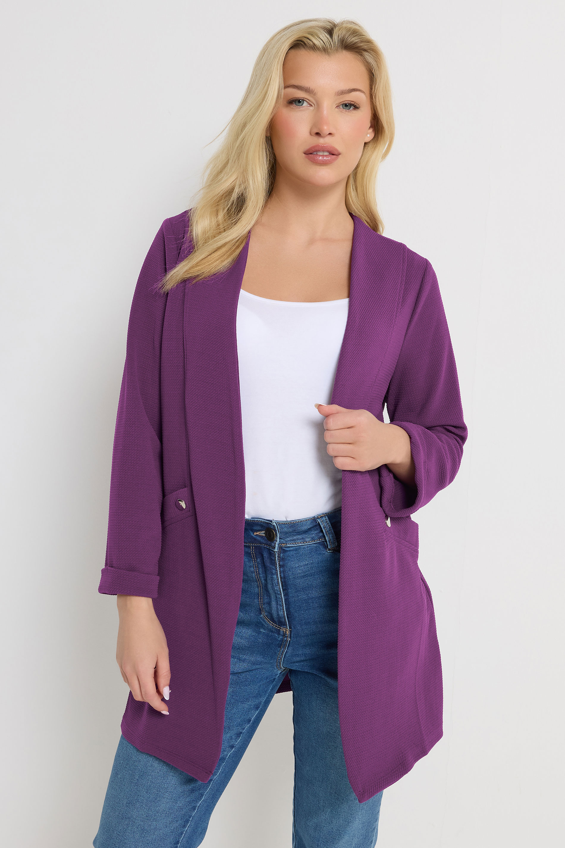 M&Co Purple Textured Jersey Jacket | M&Co 3