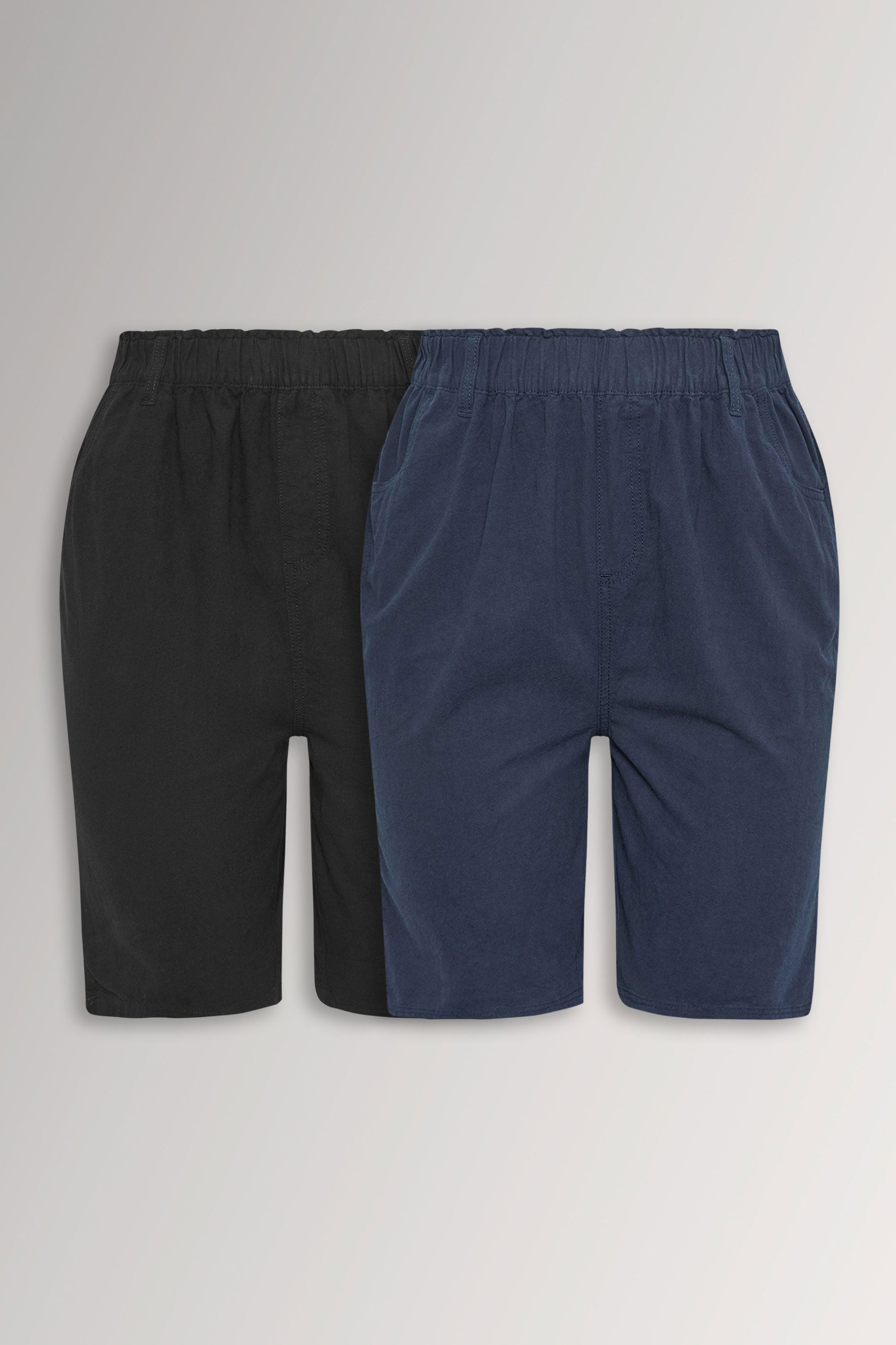 YOURSET 2 PACK Plus Size Black & Navy Blue Cool Cotton Shorts | Yours Clothing 3