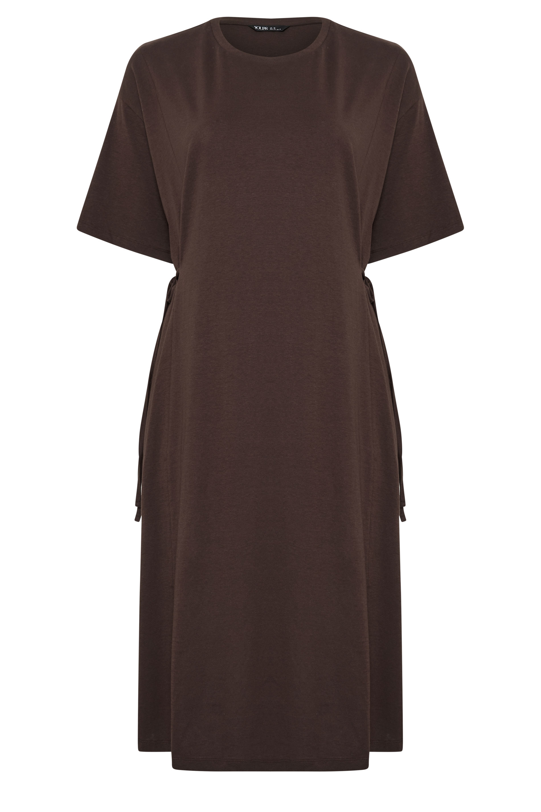 YOURS Plus Size Brown Front Tie Midi Dress | Yours Clothing 1