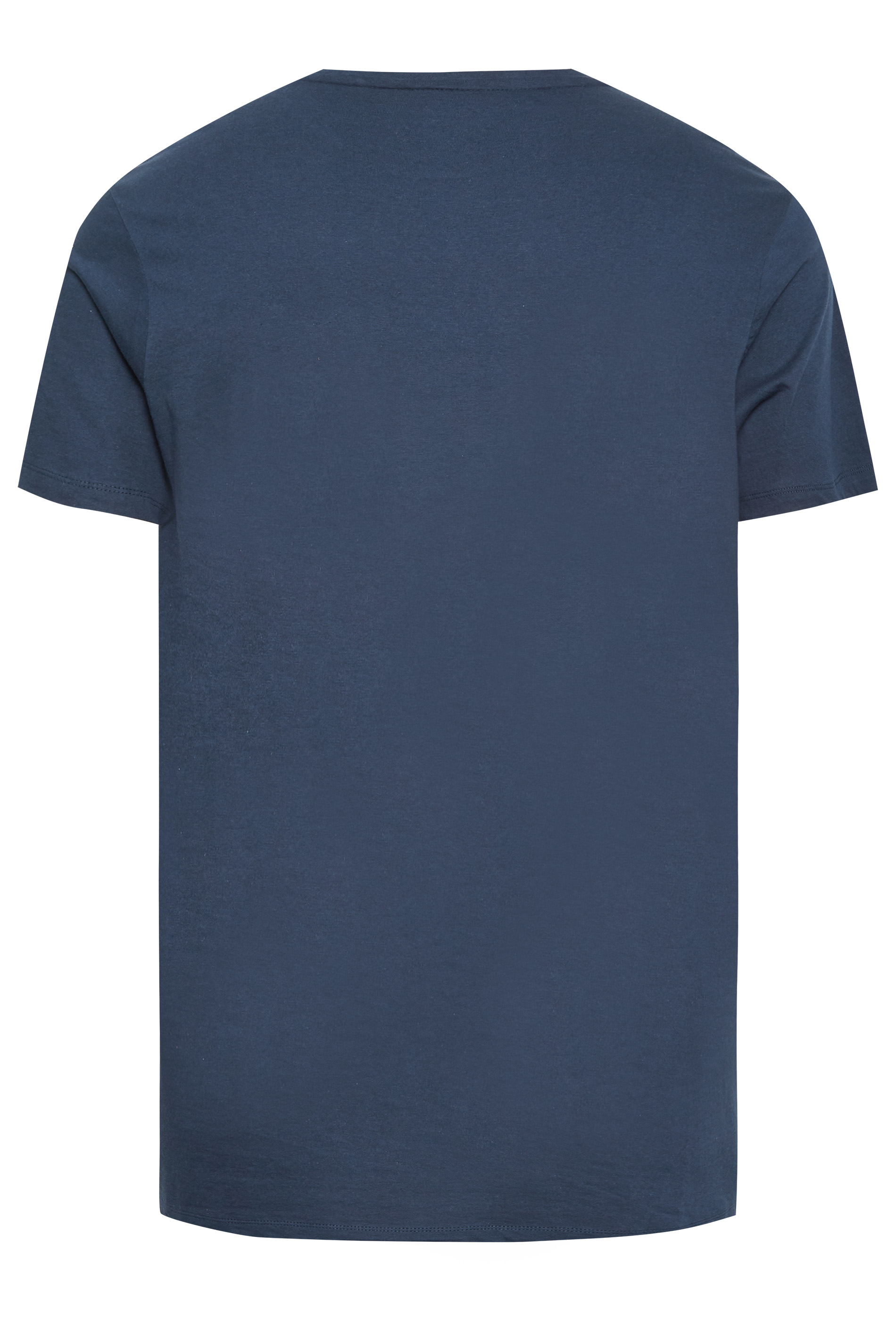 BLEND Big & Tall Navy Blue 'Vintage Denim' Printed T-Shirt | BadRhino 3