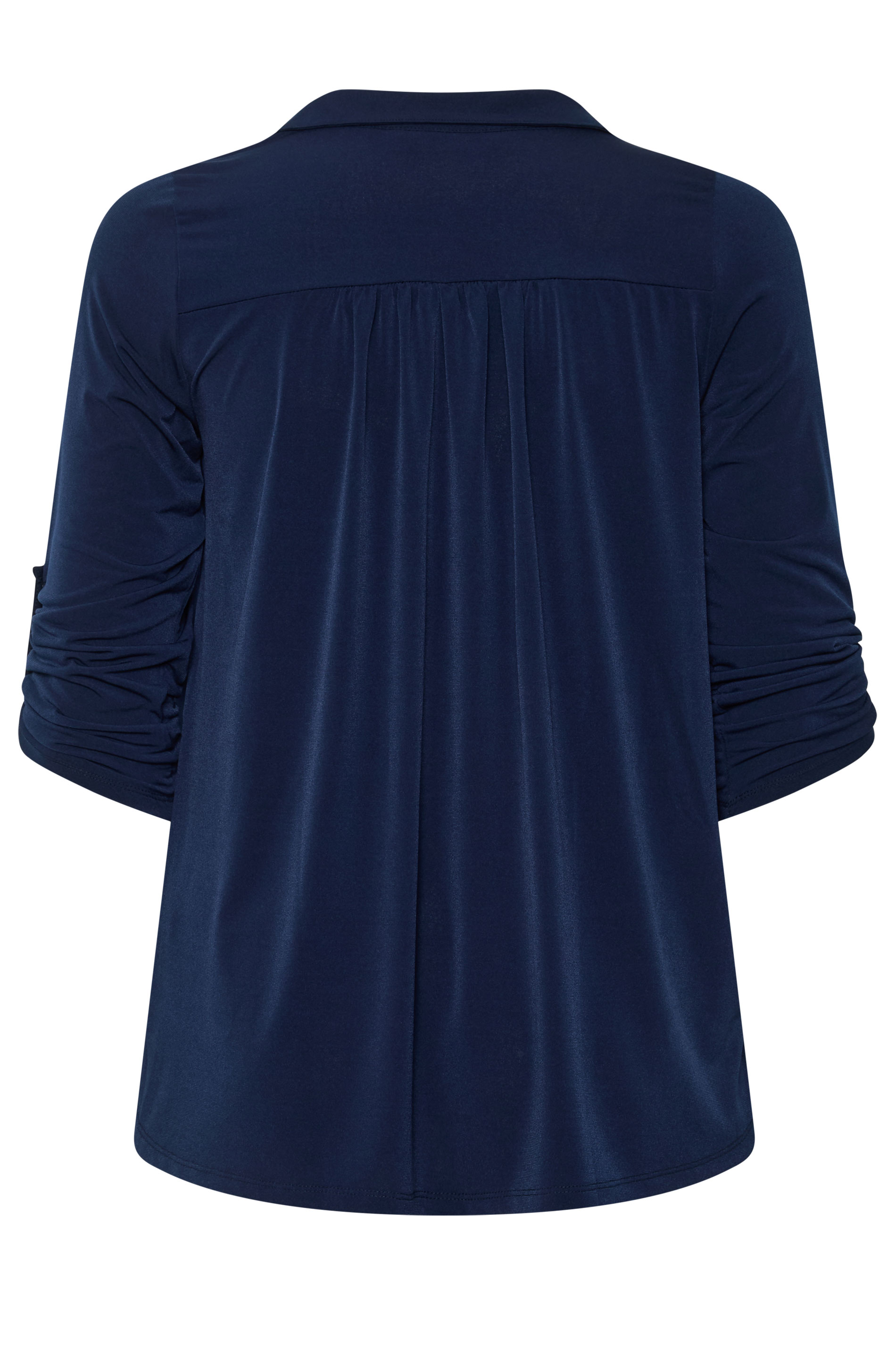 EVANS Plus Size Navy Blue Long Sleeve Blouse | Evans  2