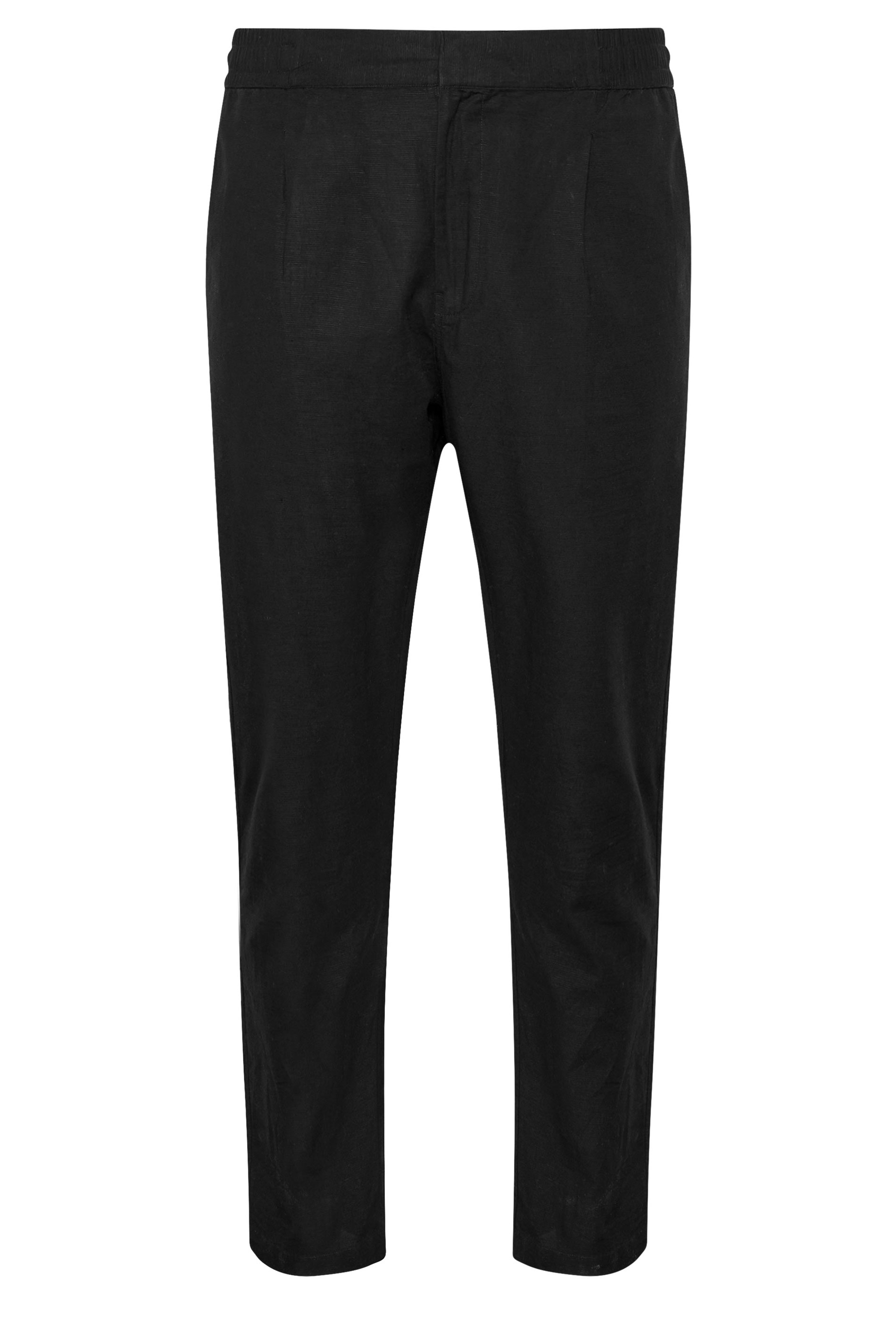 BadRhino Big & Tall Black Linen Formal Trousers | BadRhino 6