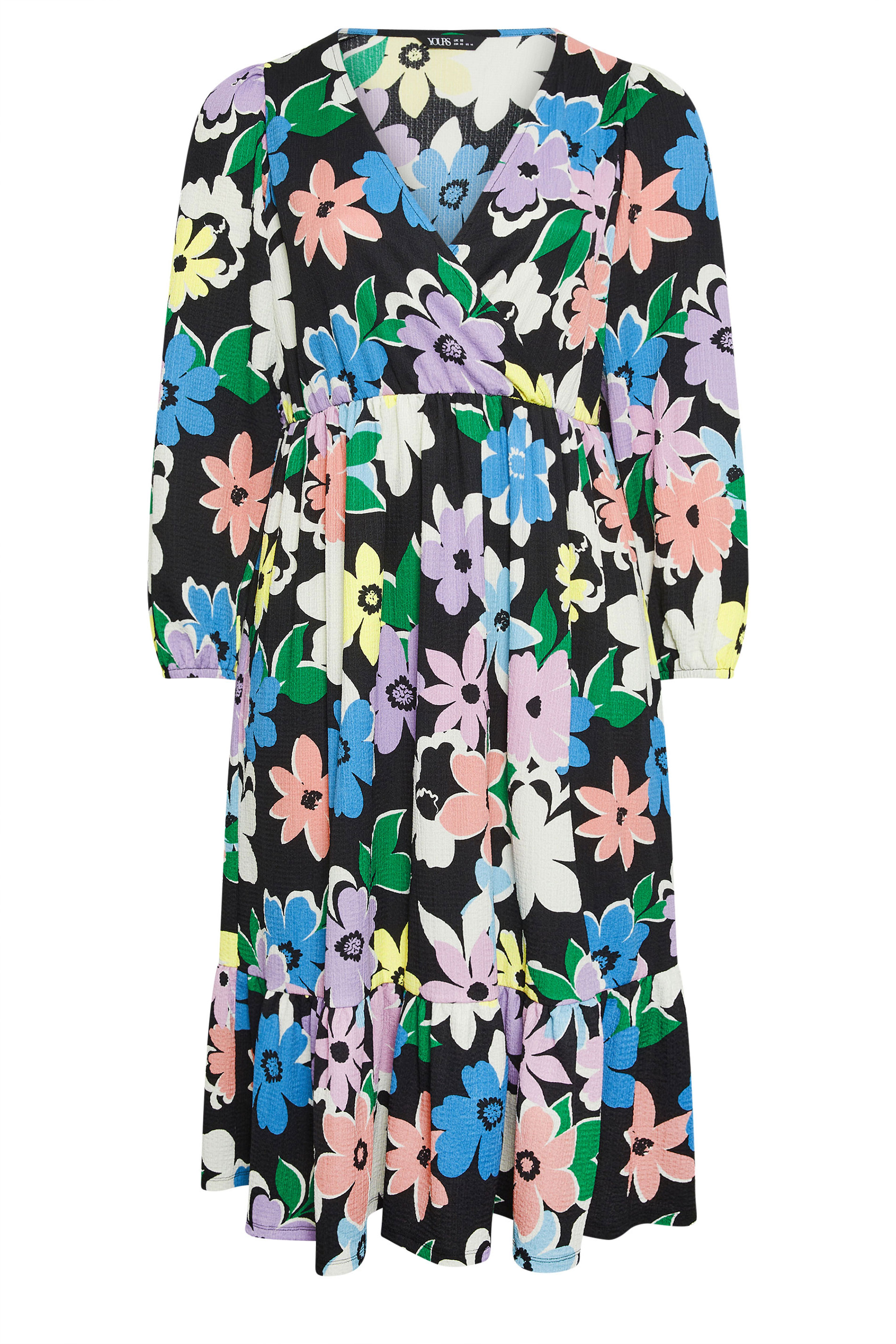 Maxi Length Faux Wrap Floral Print Casual Dress