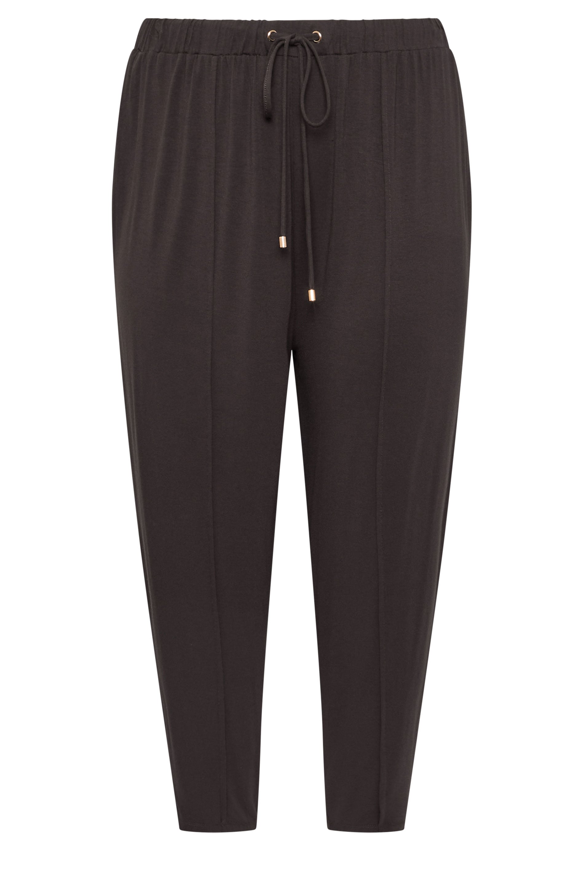 YOURS Plus Size Brown Wide Leg Seam Joggers | Yours Clothing 5