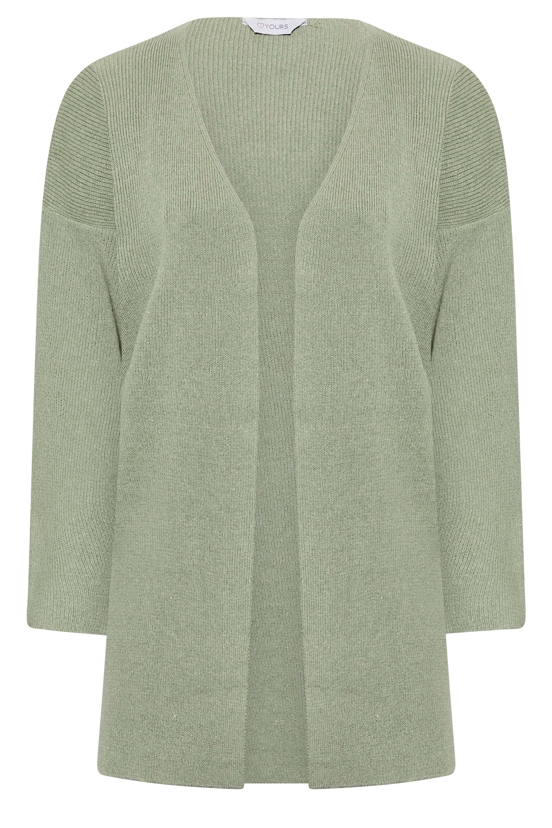 Plus Size Sage Green Knitted Cardigan | Yours Clothing