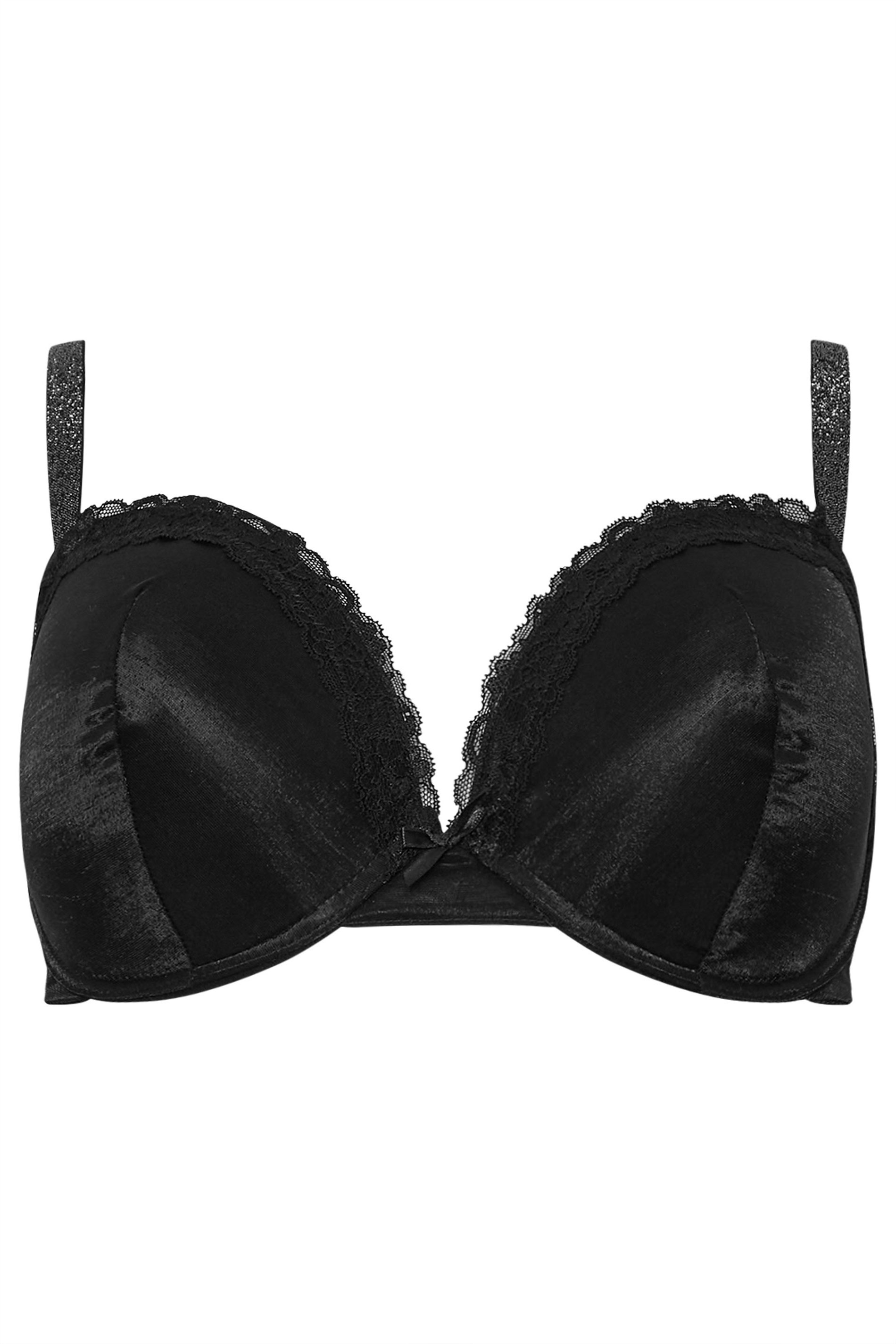 M&Co 2 PACK Burgundy Red & Black Satin T-Shirt Bra | M&Co 11