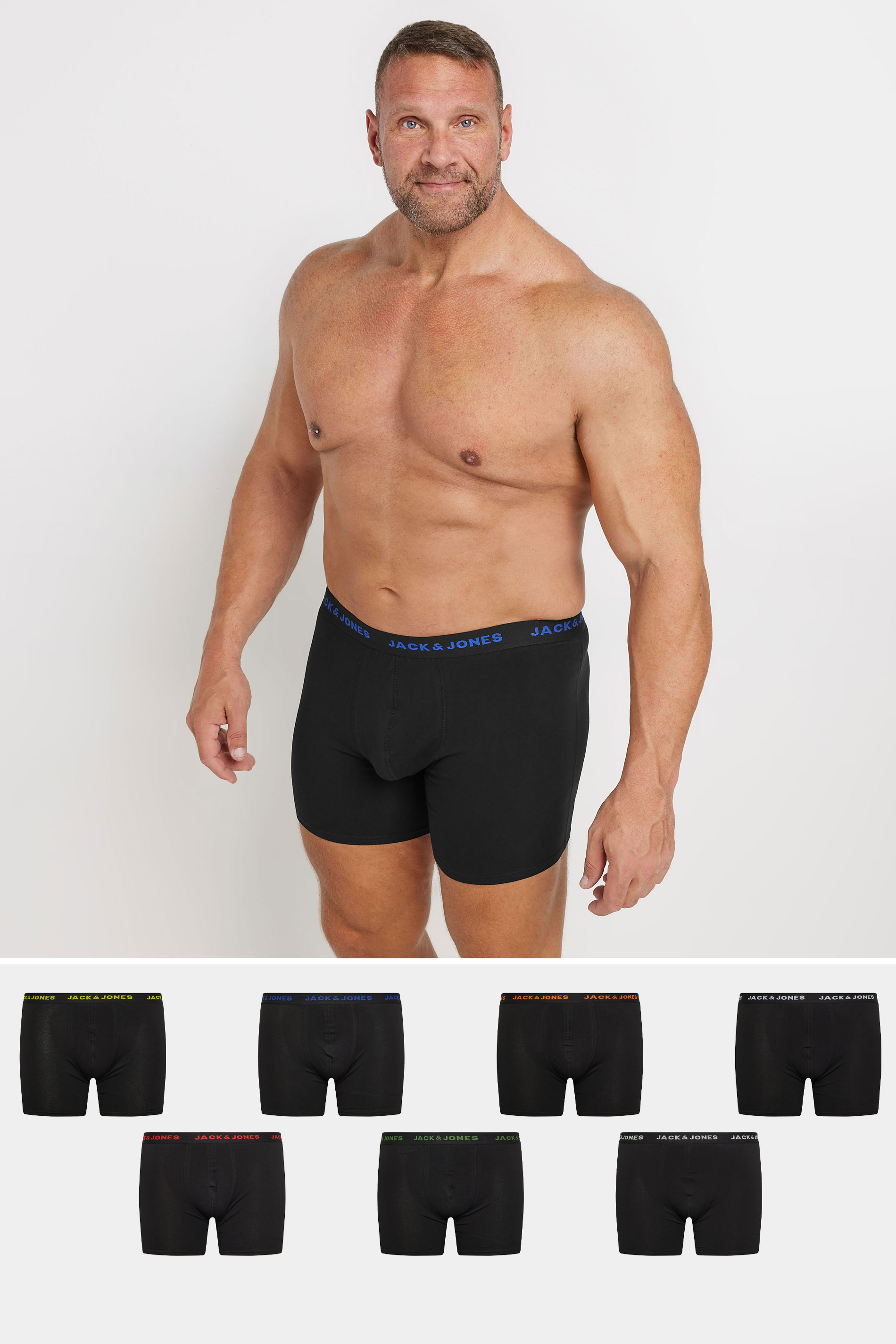 JACK & JONES Big & Tall Black 7 Pack Basic Boxers | M&Co 3