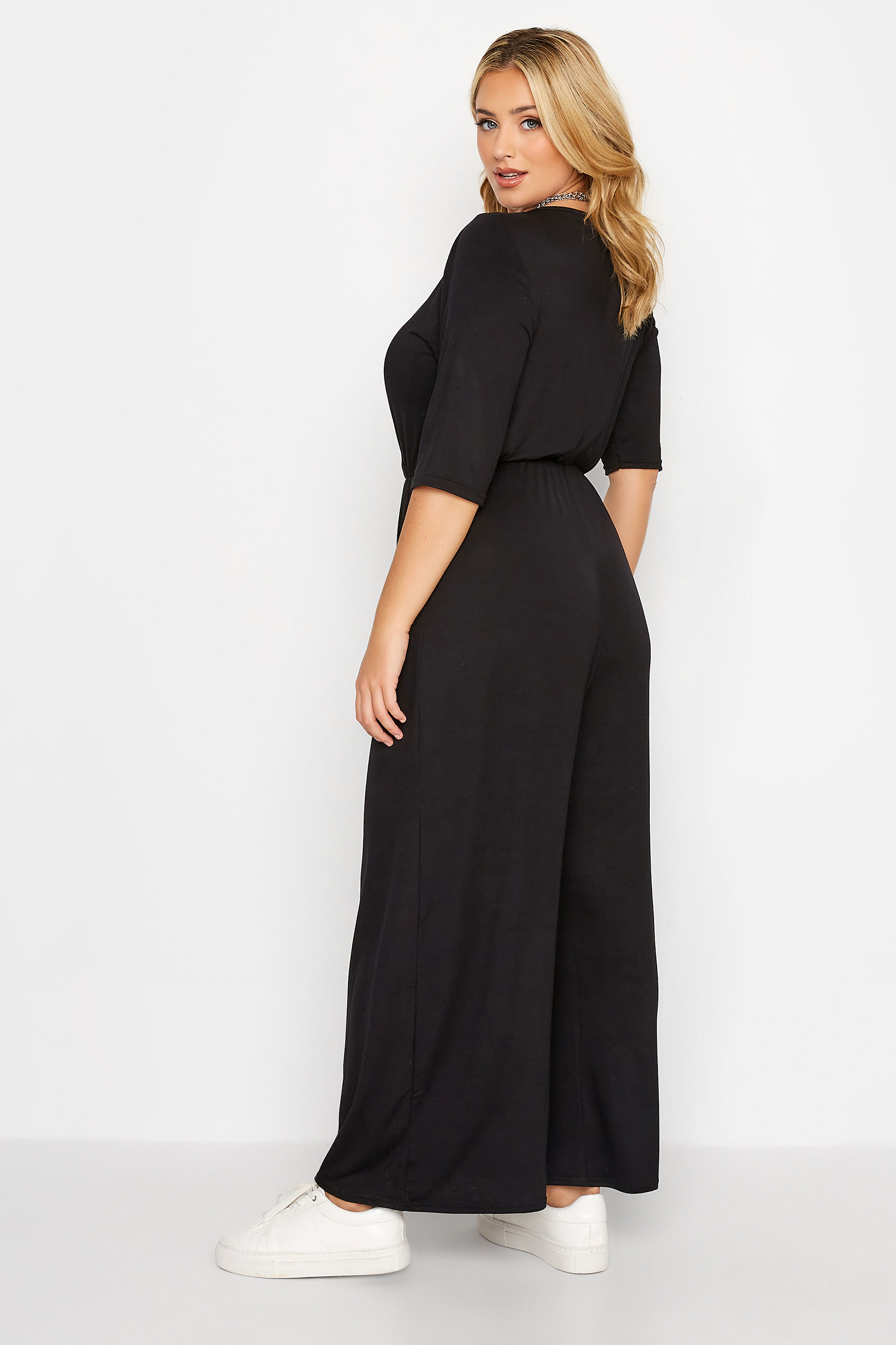 LIMITED COLLECTION Plus Size Black Culotte Jumpsuit | Yours Clothing 3