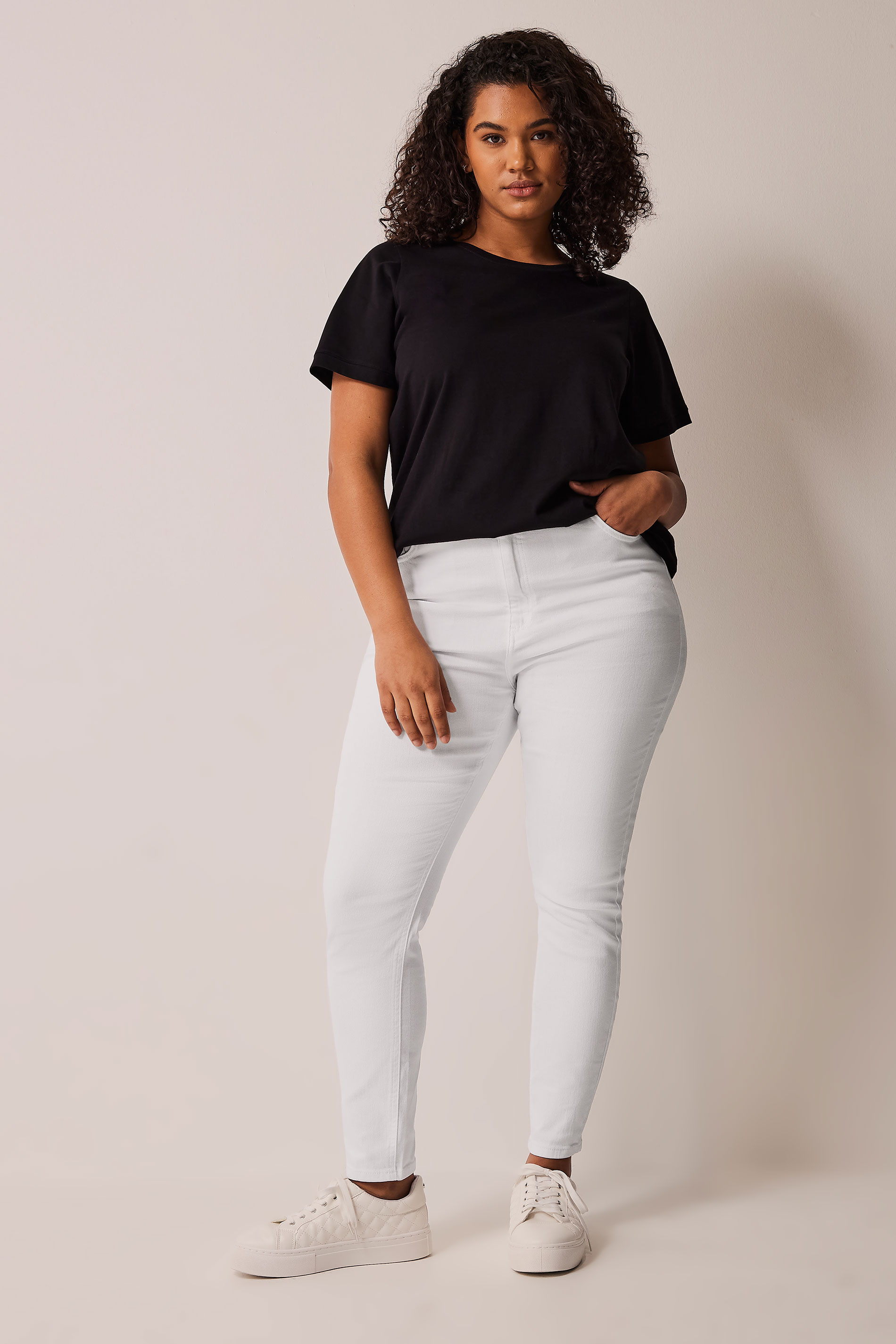 EVANS Plus Size White Shaper Contour Jeans | Evans 2