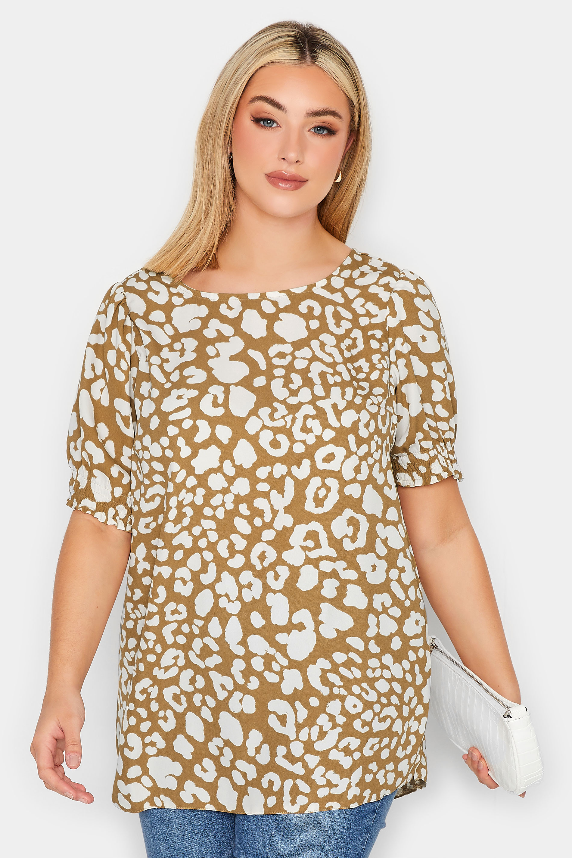 YOURS Curve Plus Size White Polka Dot Print Short Sleeve Blouse | Yours ...