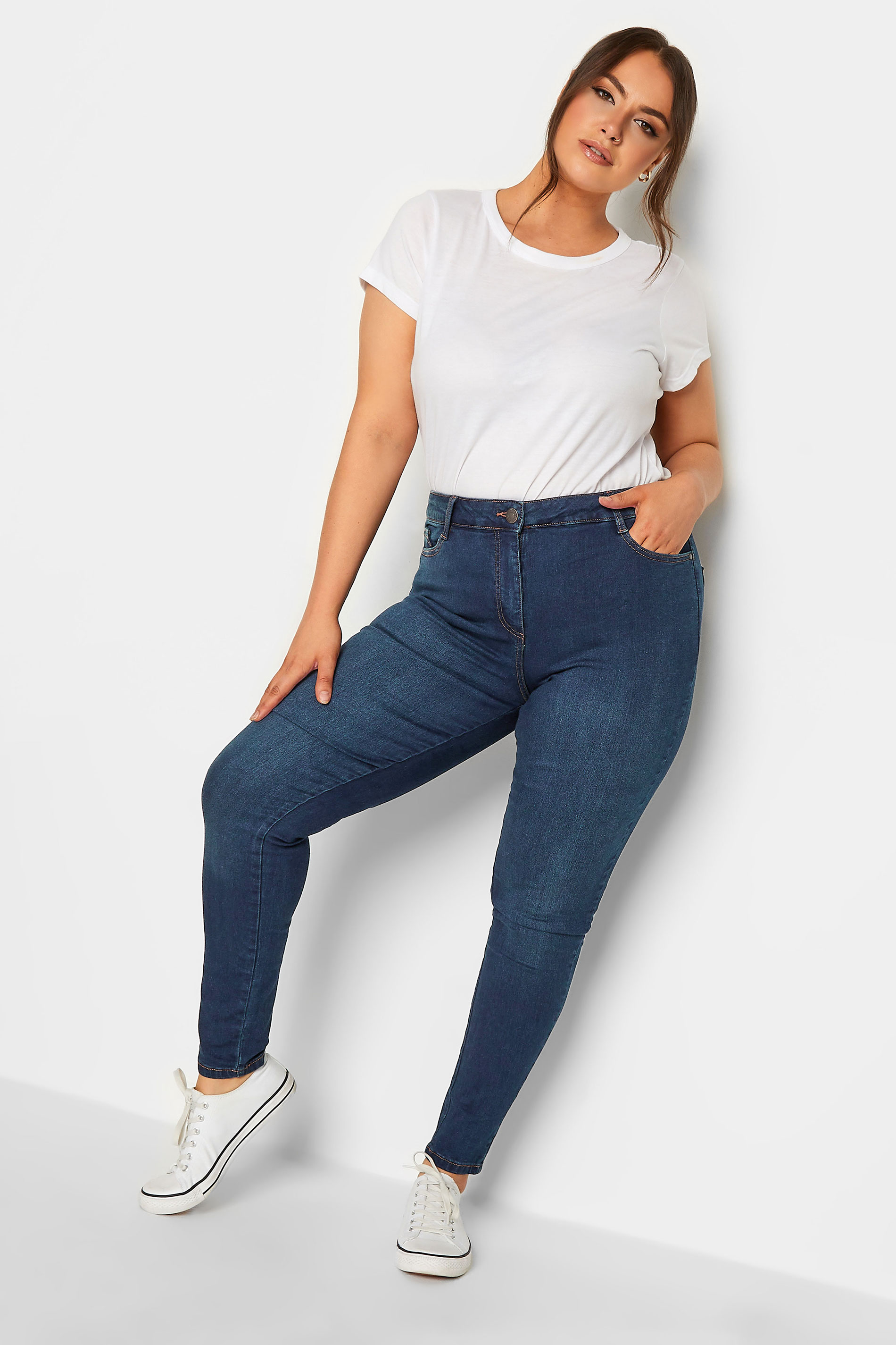 Buy Yours Curve Blue Skinny Stretch AVA Jeans from Next Luxembourg