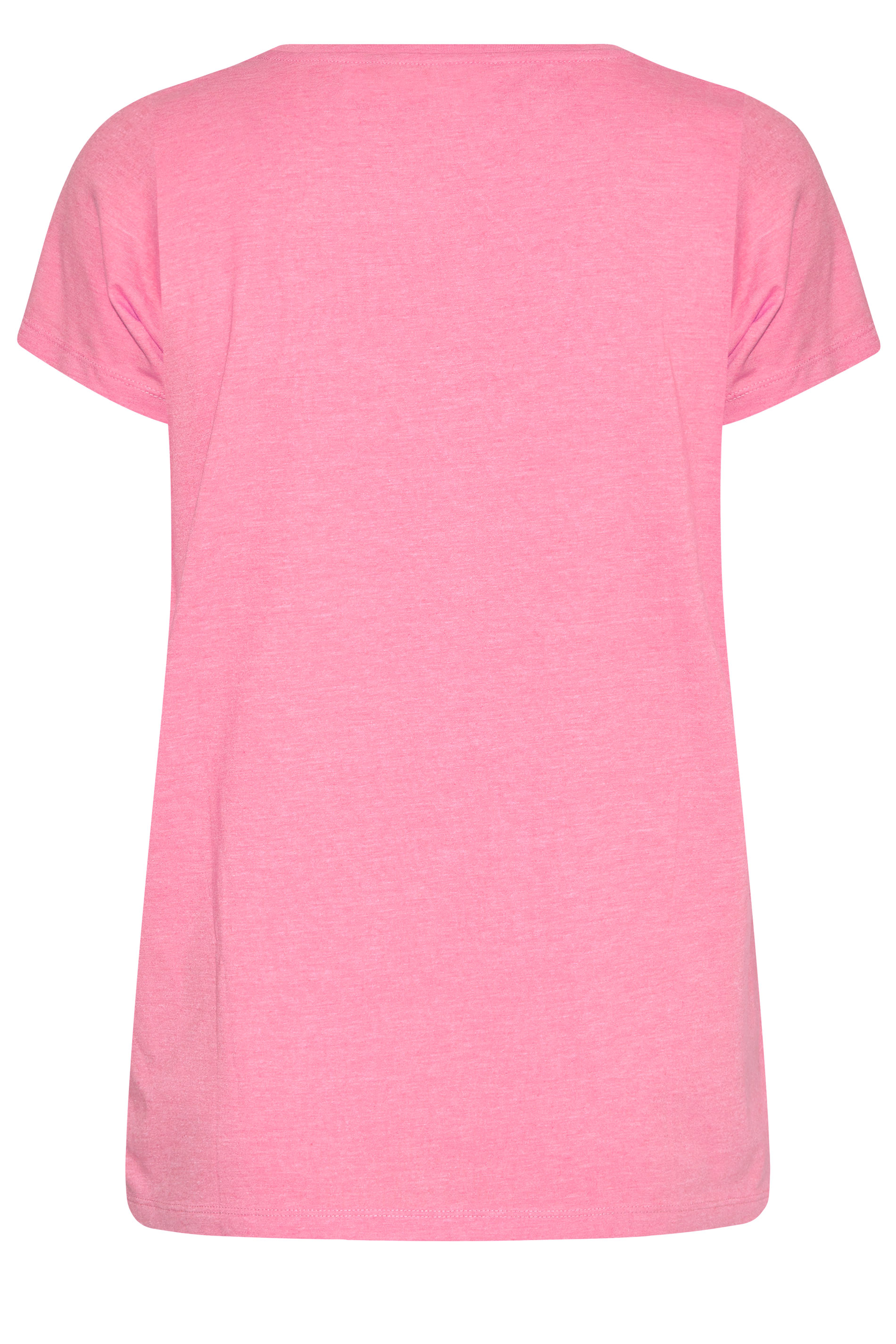 Grande taille  Tops Grande taille  T-Shirts Basiques & Débardeurs | T-Shirt Rose en Jersey Manches Courtes - NA89368