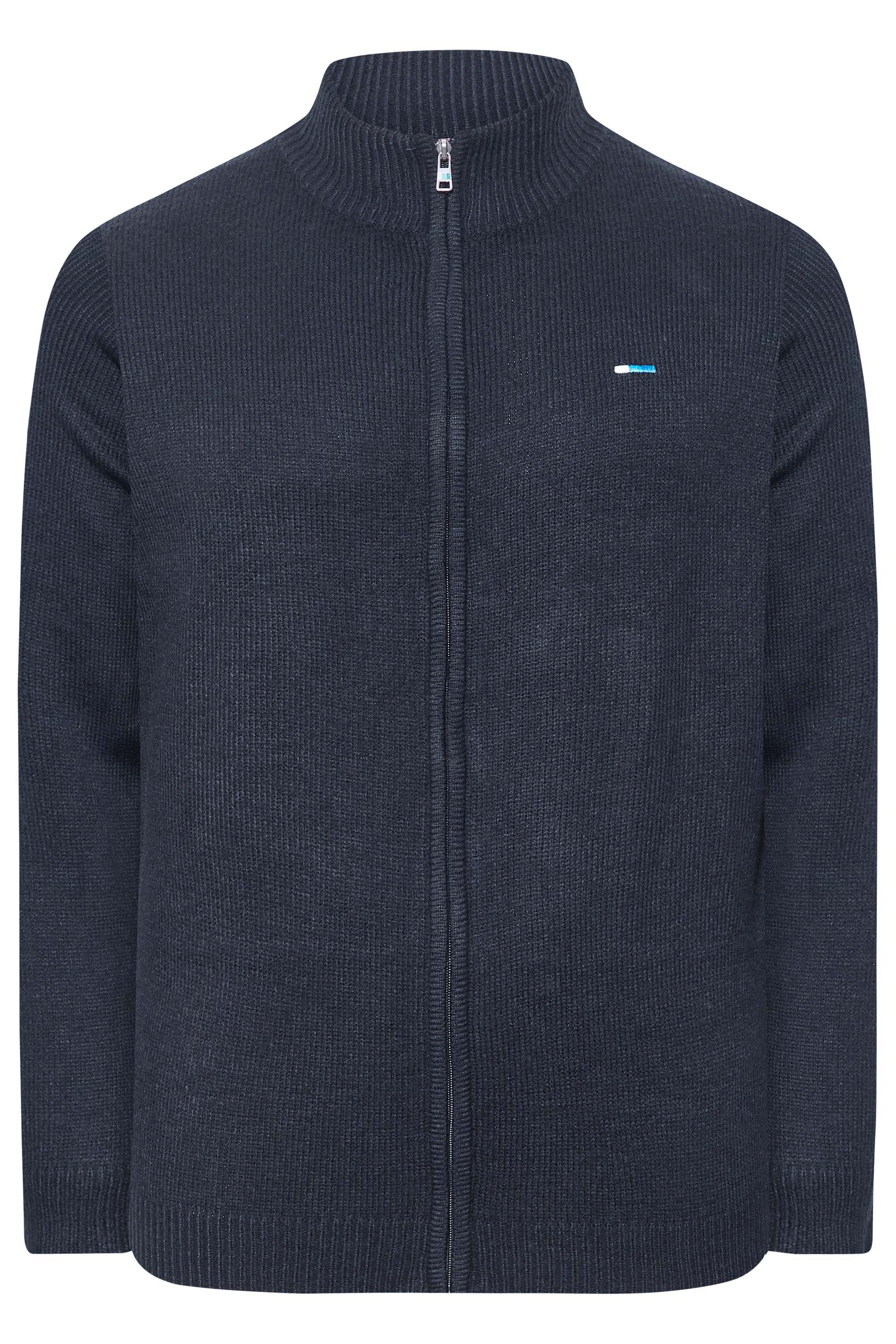 BadRhino Navy Blue Essential Full Zip Knitted Jumper | BadRhino 2