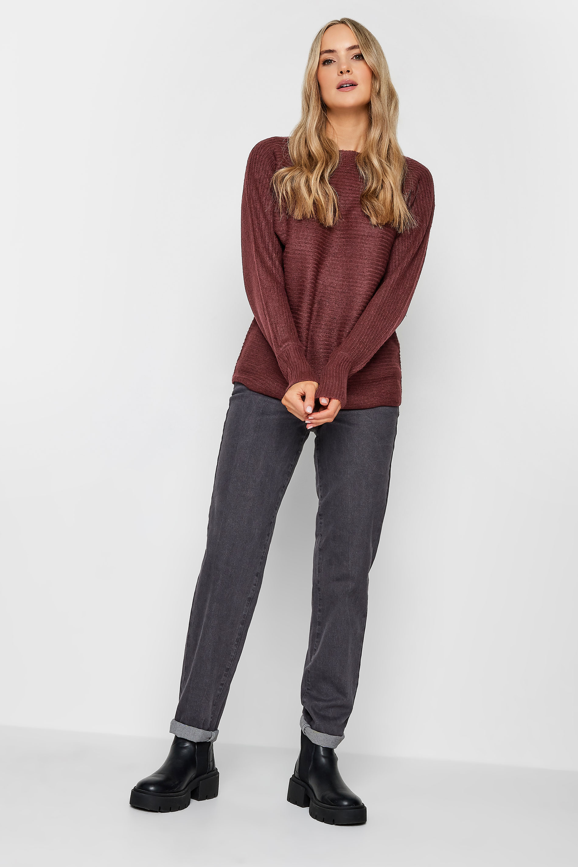 LTS Tall Womens Grey Long Sleeve Knit Jumper | Long Tall Sally  2