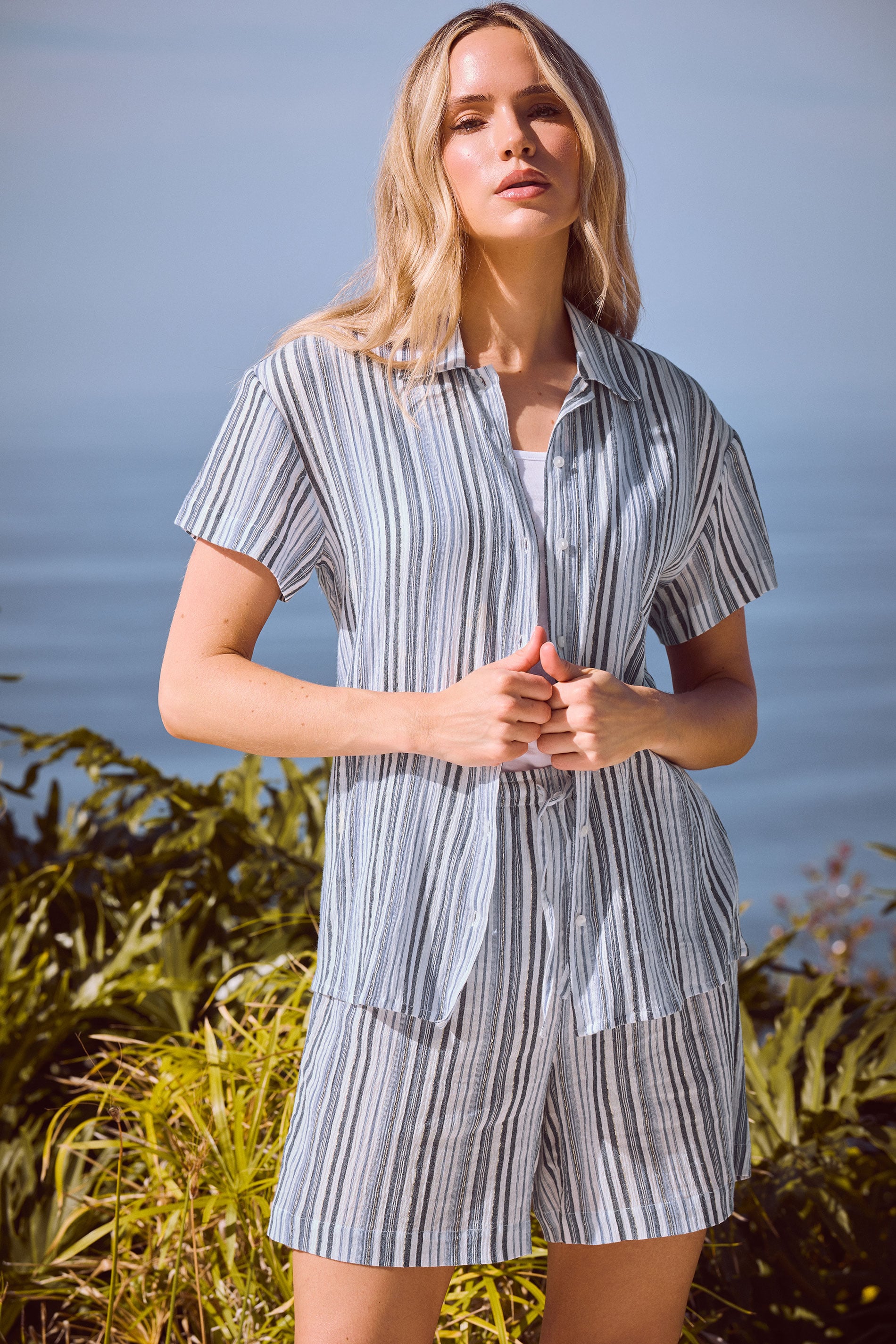 LTS Tall Women's Blue & White Stripe Shirt | Long Tall Sally 6