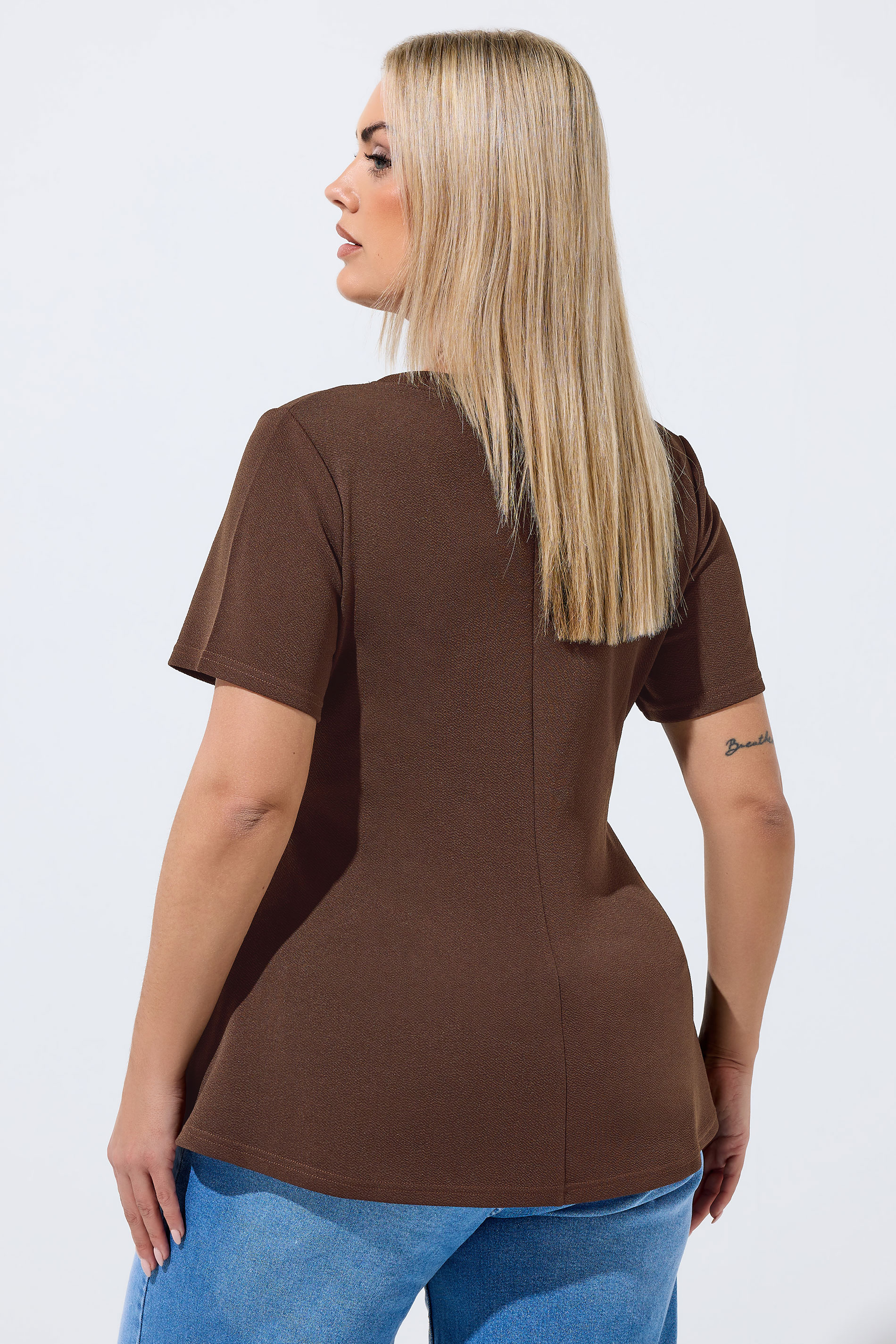 LIMITED COLLECTION Plus Size Chocolate Brown Corset Top | Yours Clothing 2