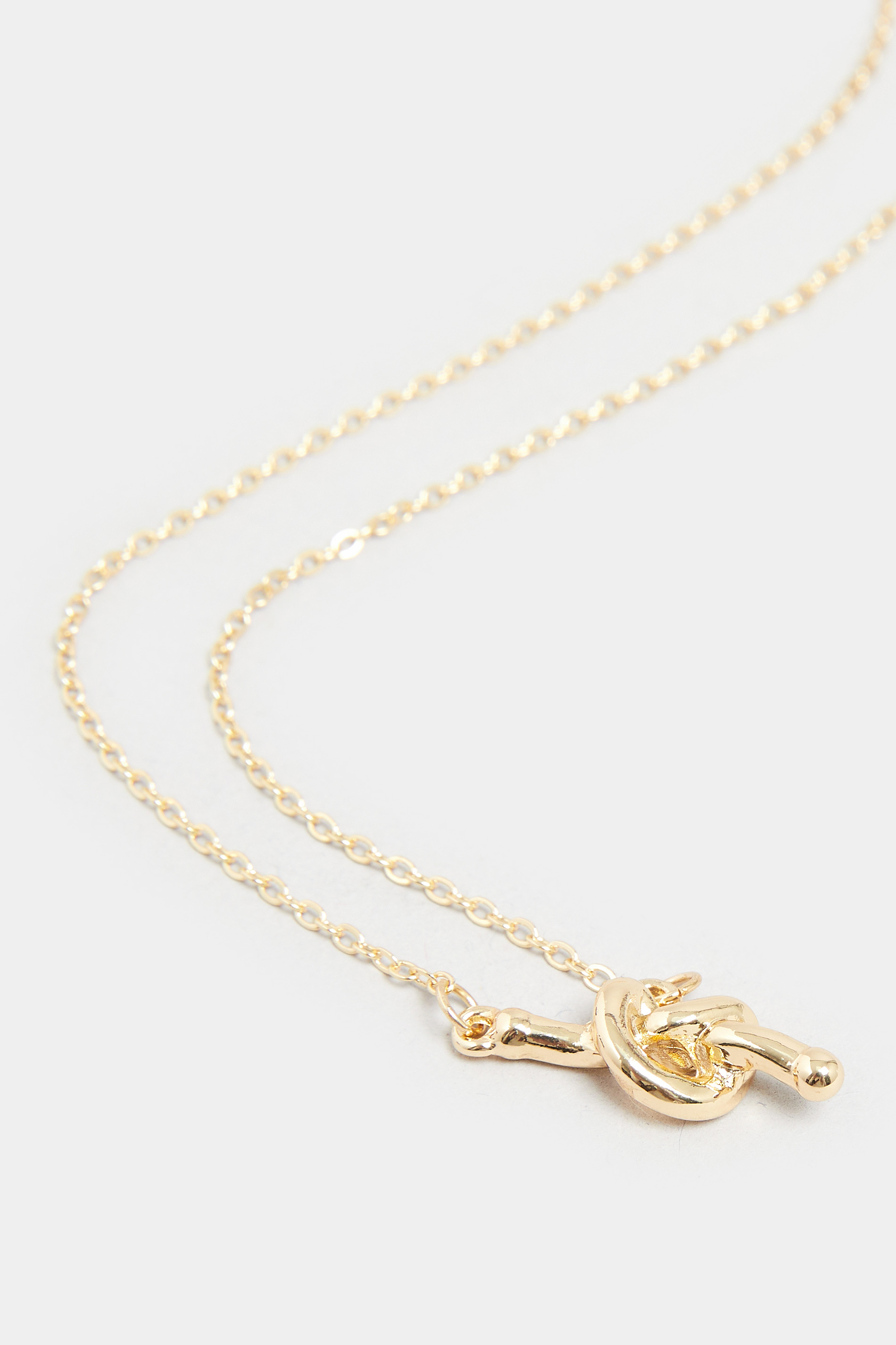 Gold Tone Knotted Pendant Necklace | Yours Clothing 3