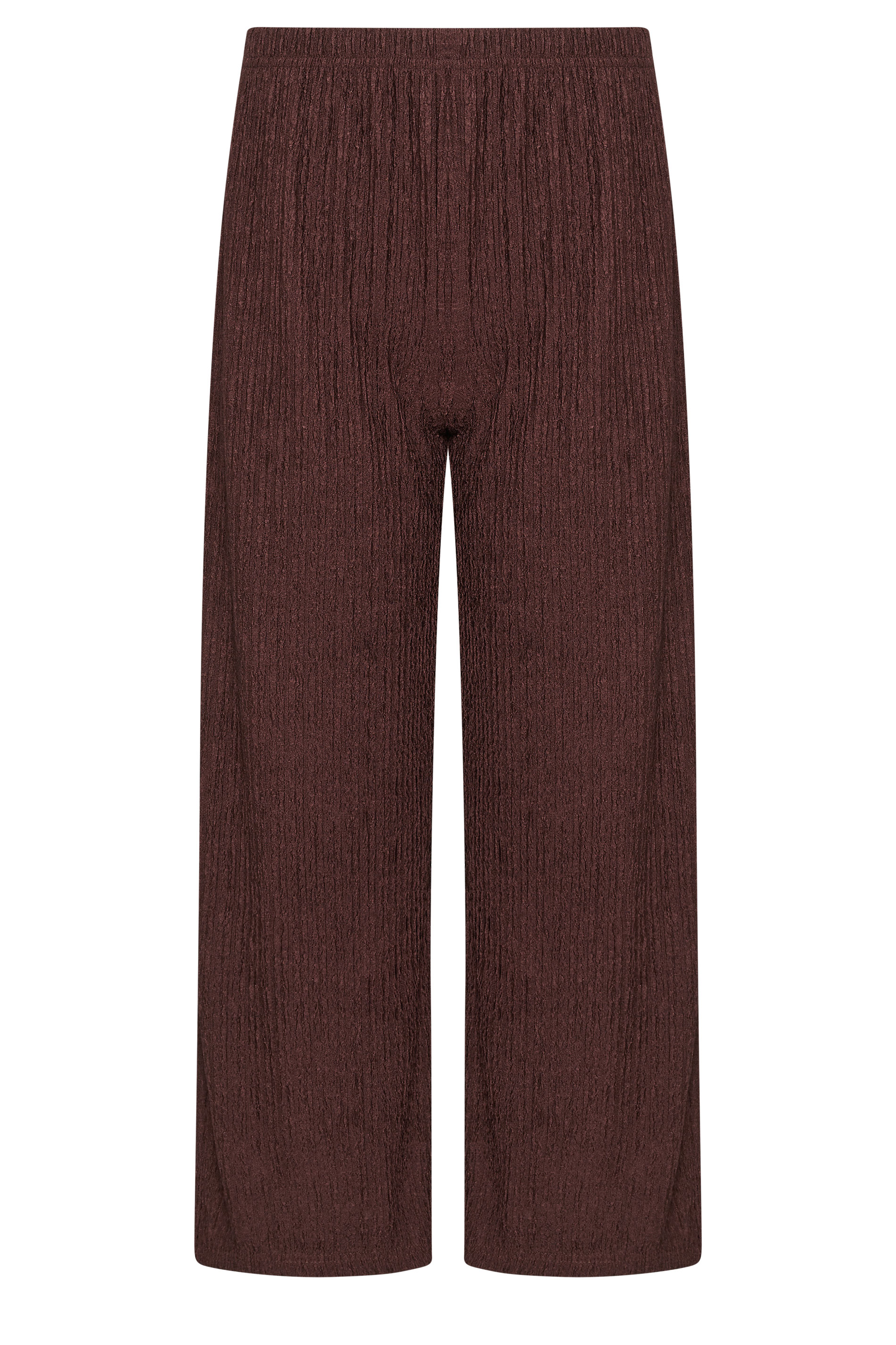 M&Co Petite Brown Textured Wide Leg Trousers | M&Co 5