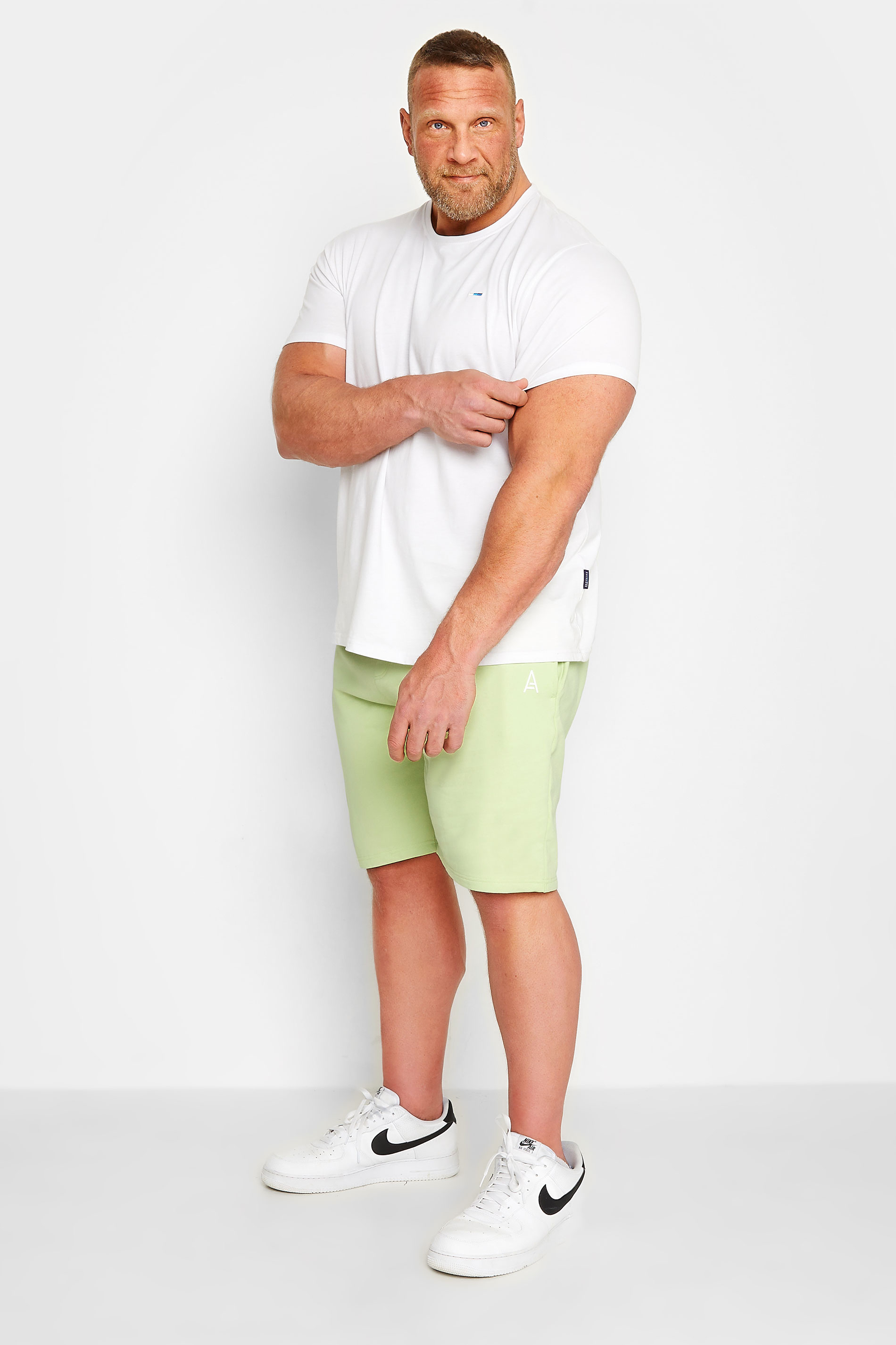 STUDIO A Big & Tall Green Jogger Shorts | BadRhino 2