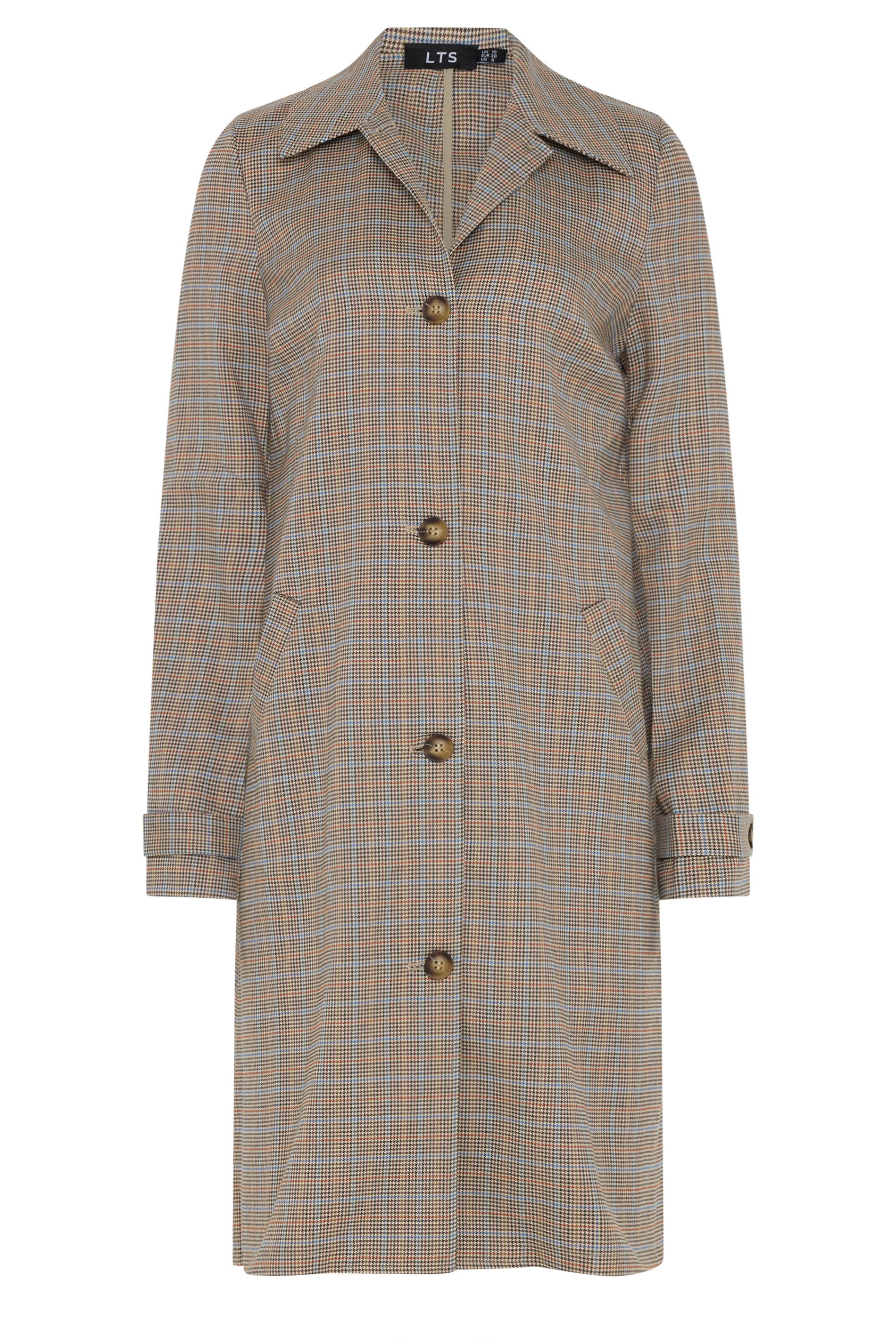 LTS Tall Women's Natural Brown Check Car Coat | Long Tall Sally  6