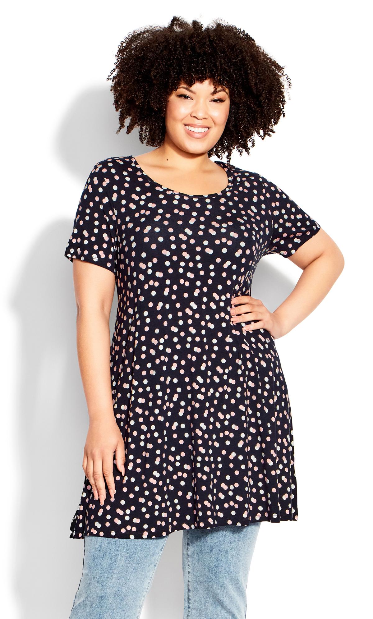 Evans Navy Floral Print Swing Tunic Top 3