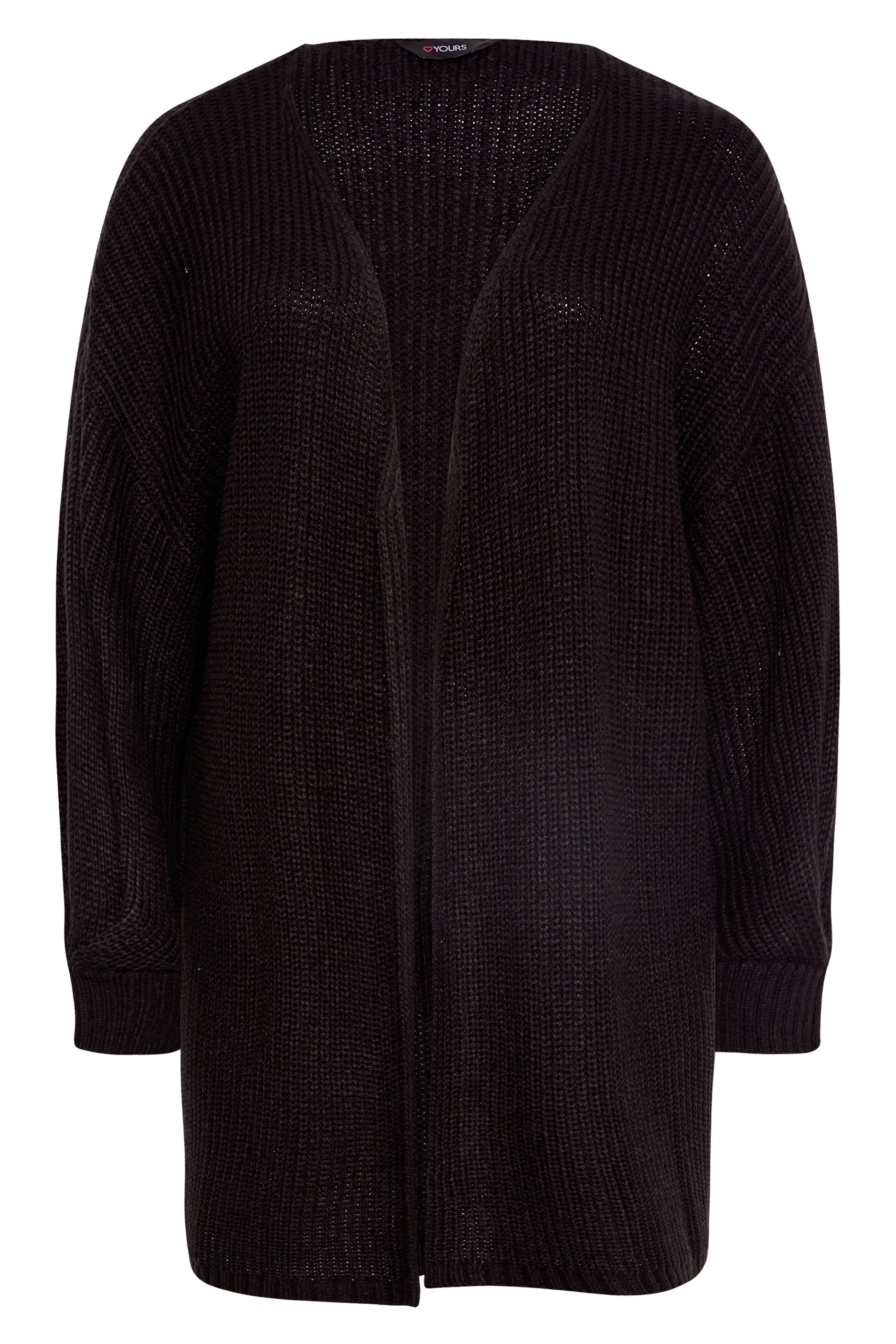 Curve Black Pleat Sleeve Knitted Cardigan_X.jpg