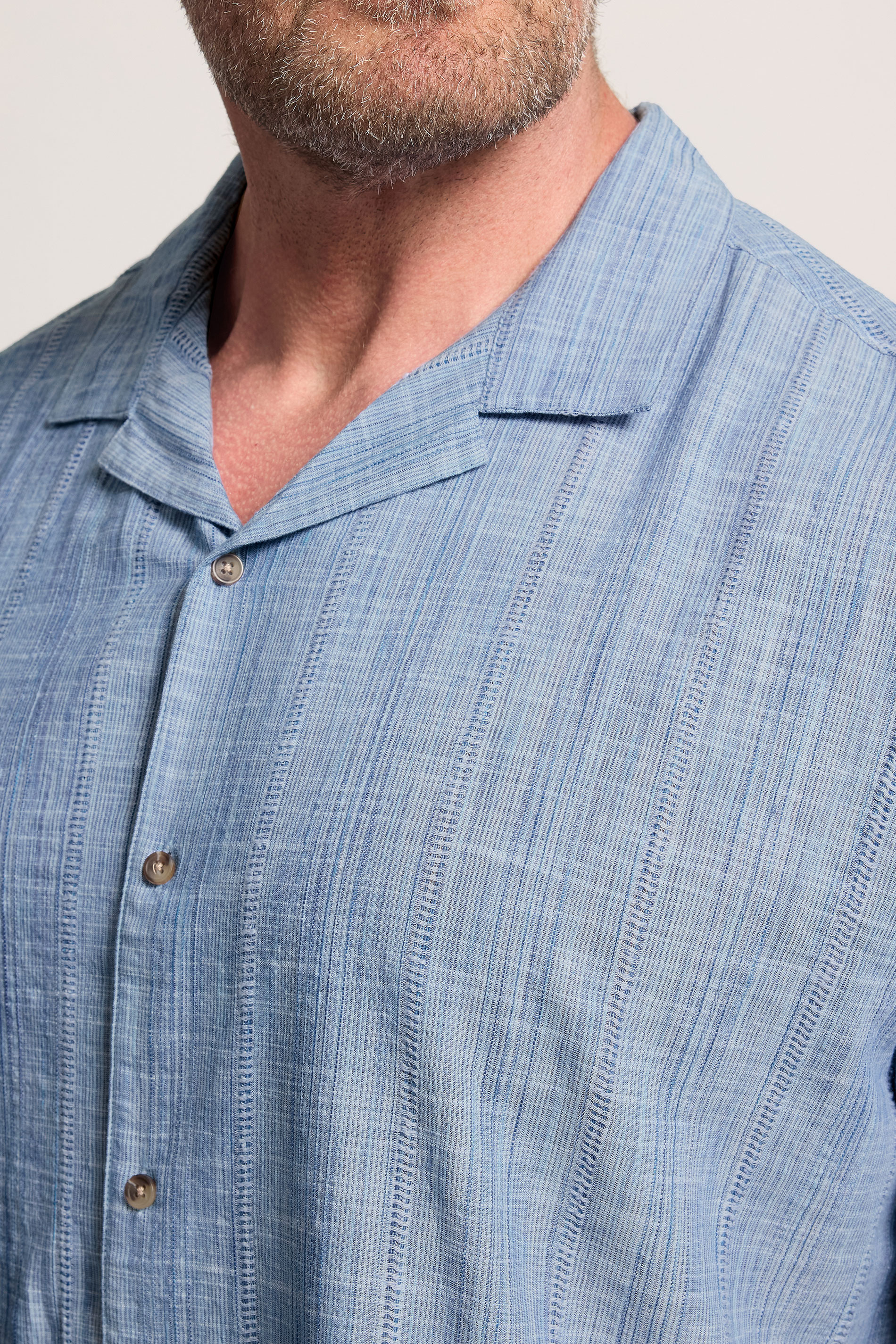 BadRhino Big & Tall Blue Textured Stripe Shirt 6