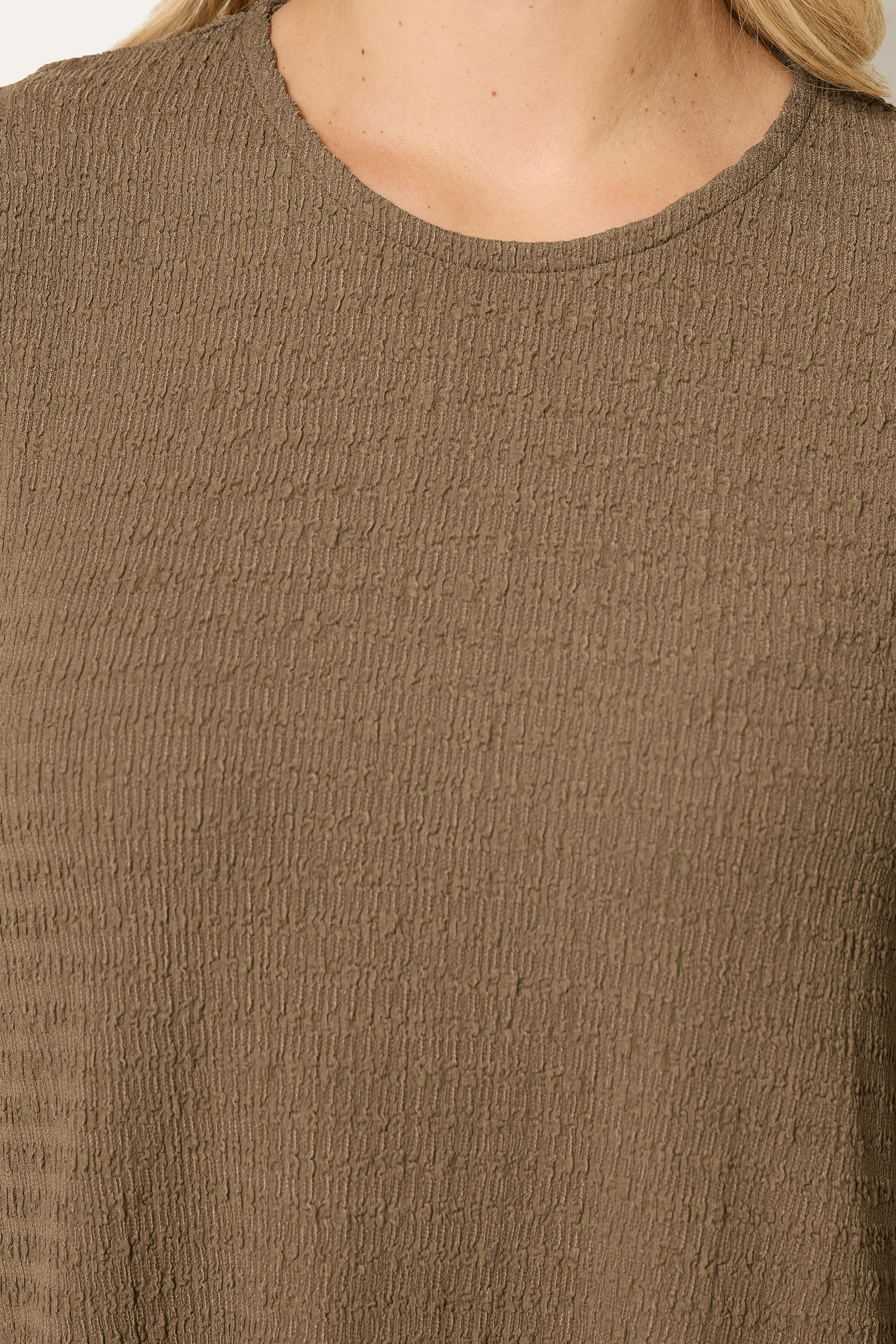 YOURS Plus Size Brown Textured Swing Top | Yours Clothing 4