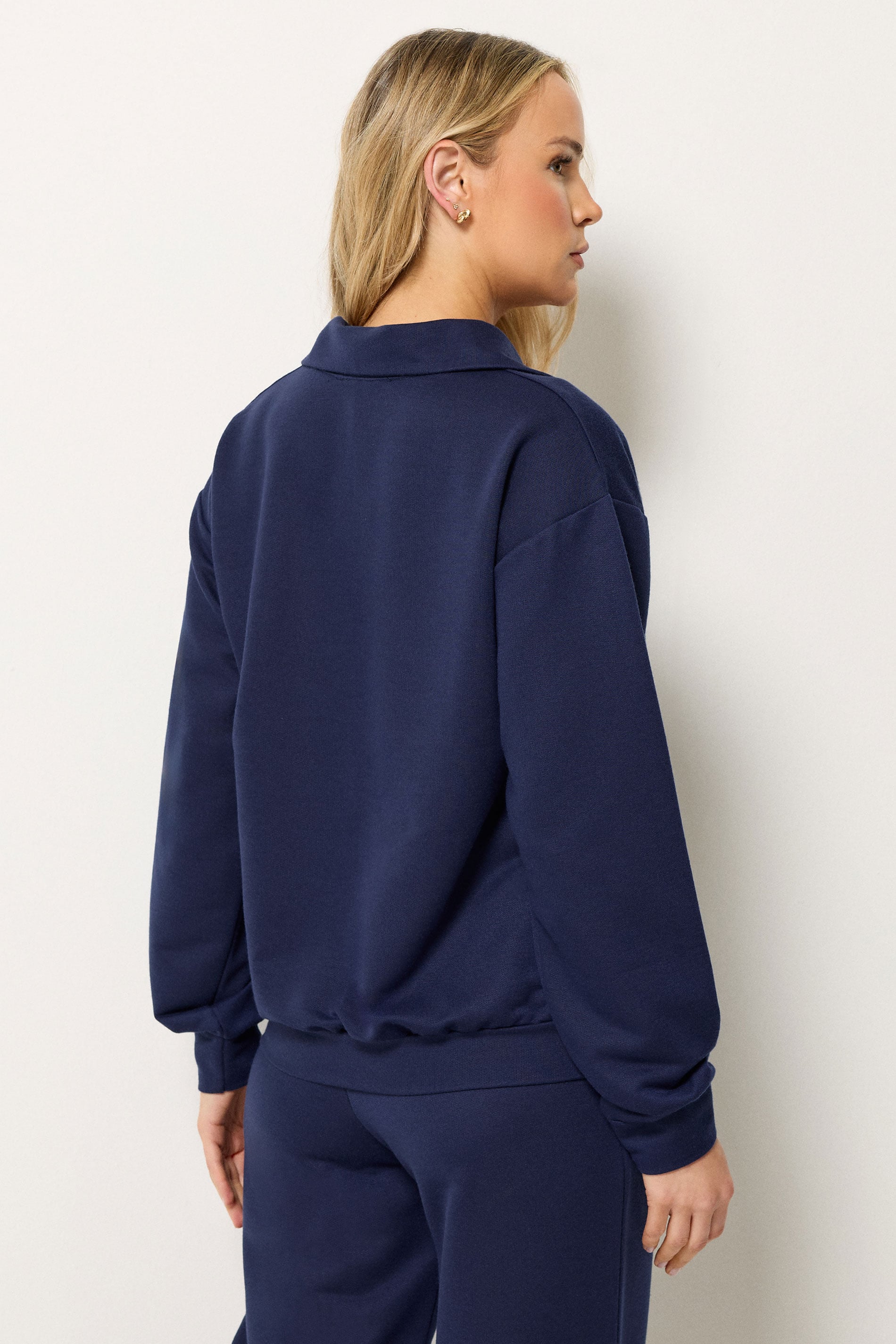 LTS Tall Women's Navy Blue Collared Sweatshirt | Long Tall Sally 2