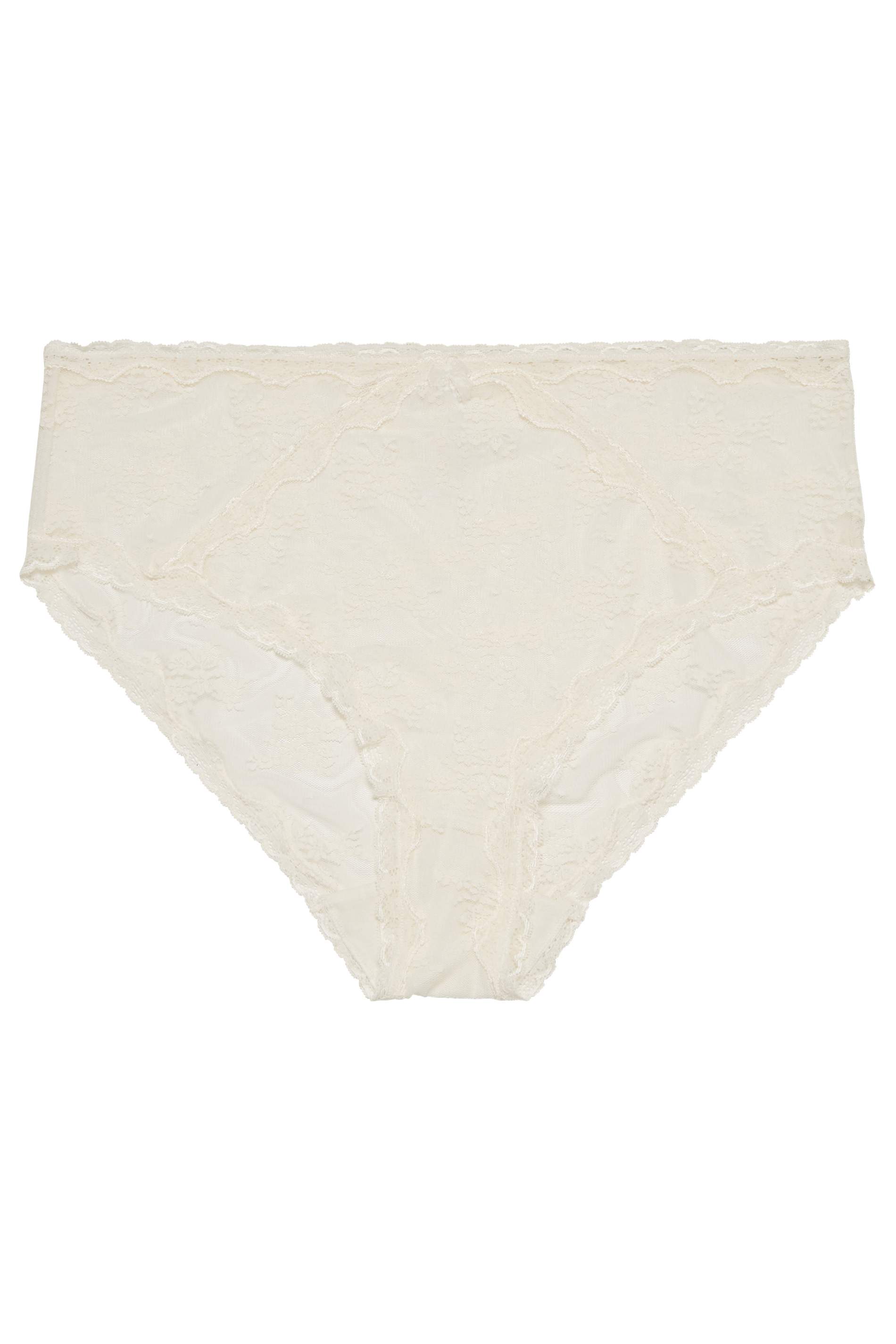 YOURS 2 PACK Curve Pink & Cream Sheer Lace Knickers | Yours Clothing