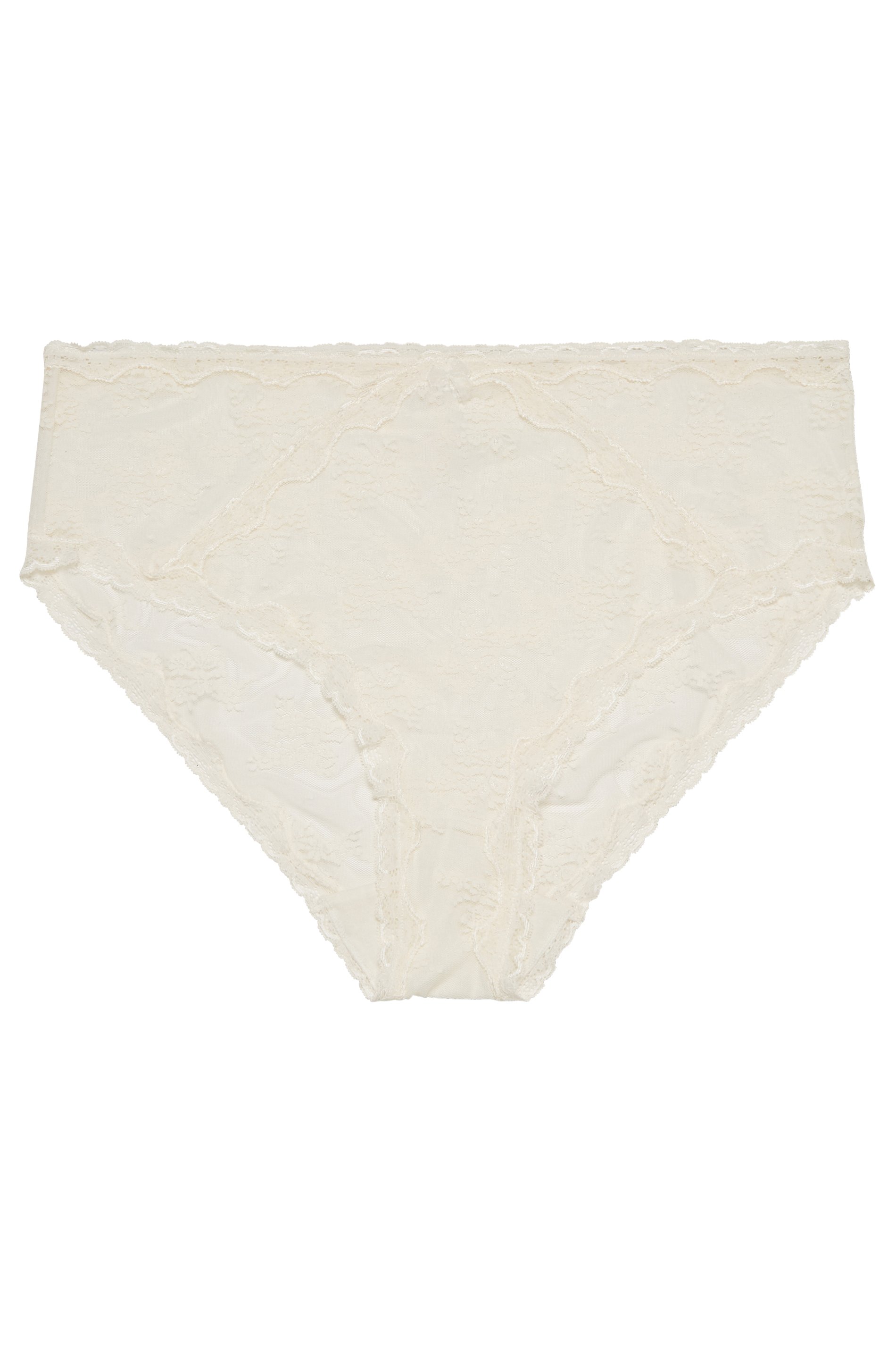 YOURS 2 PACK Curve Pink & Cream Sheer Lace Knickers | Yours Clothing