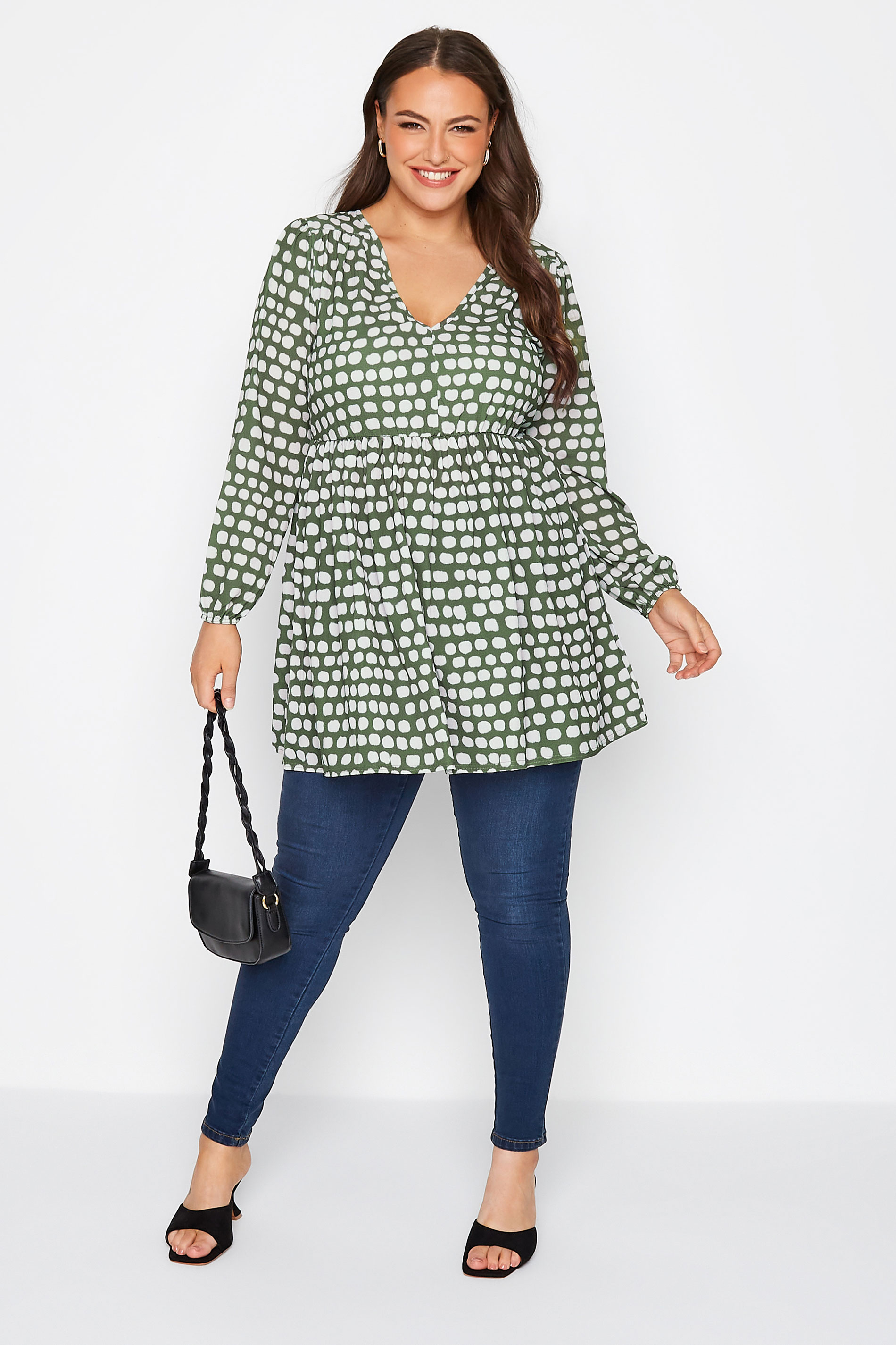 YOURS LONDON Green Pebble Print Tunic Top | Yours Clothing 2