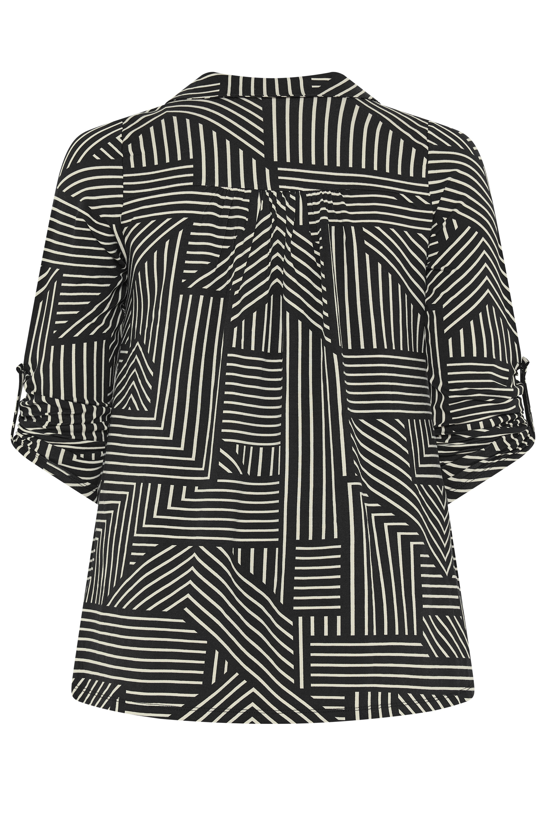 EVANS Plus Size Black Abstract Stipe Blouse | Evans 2