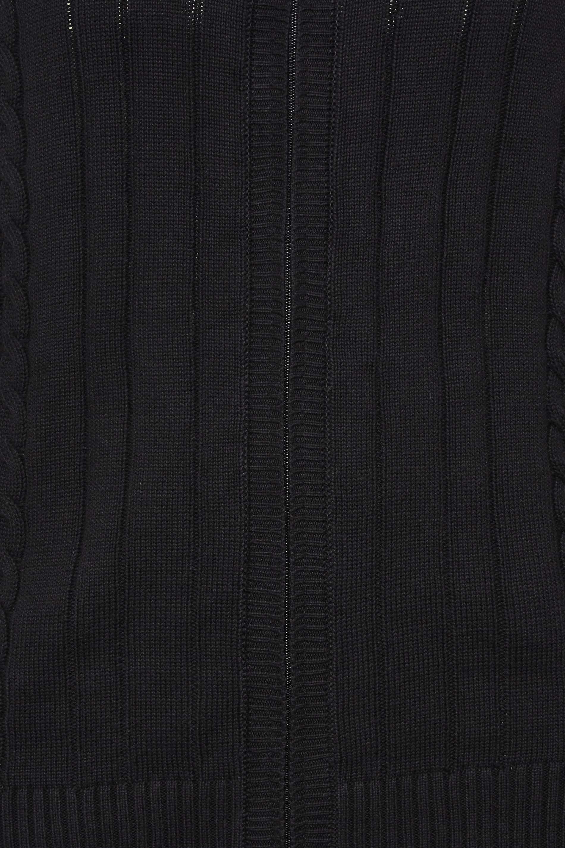KAM Big & Tall Black Cable Knit Cardigan | BadRhino 2