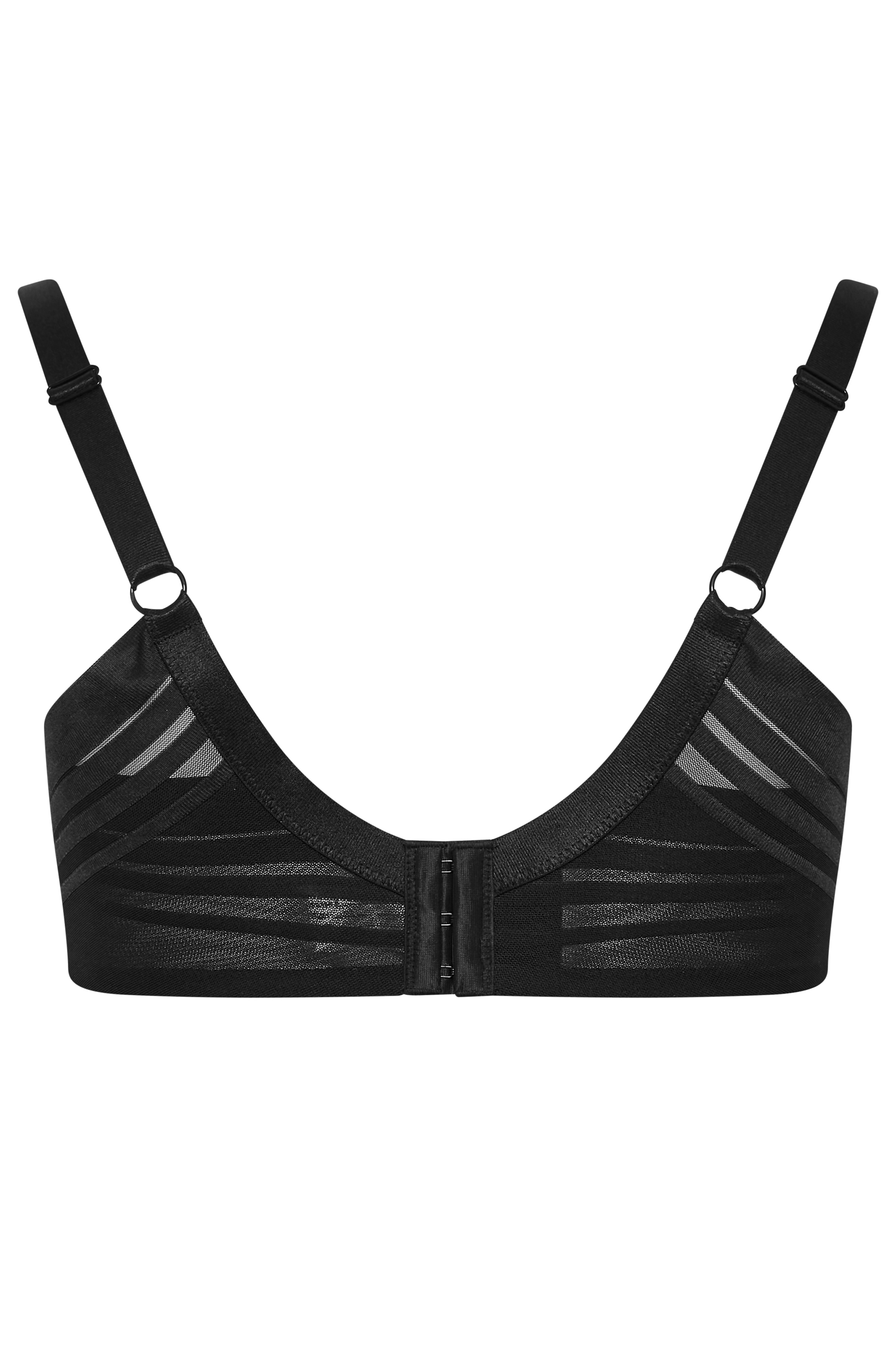 YOURS Plus Size Black Strapping Detail Faux Leather Padded Bra