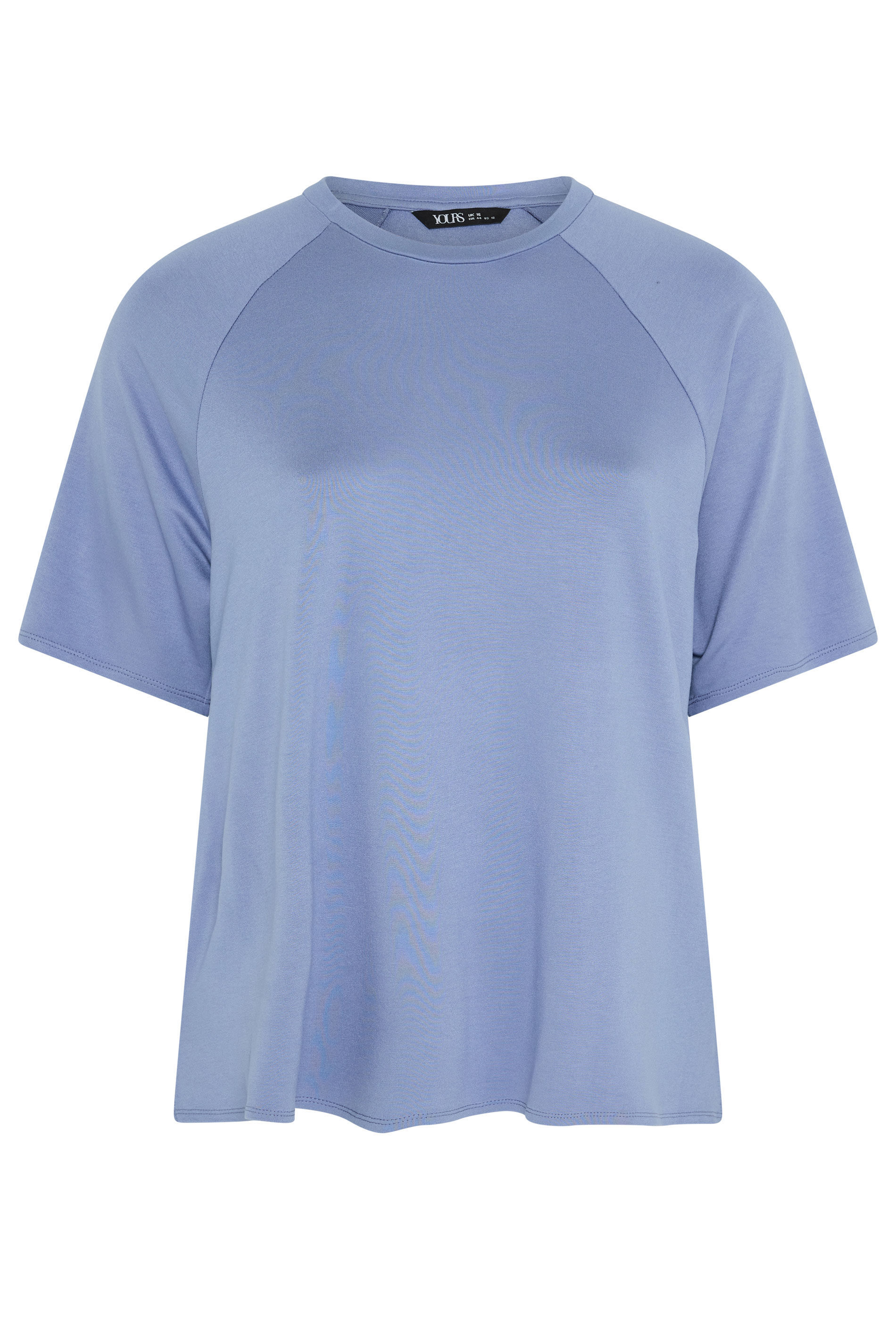 YOURS Plus Size Blue Soft Touch Raglan T-Shirt | Yours Clothing 5