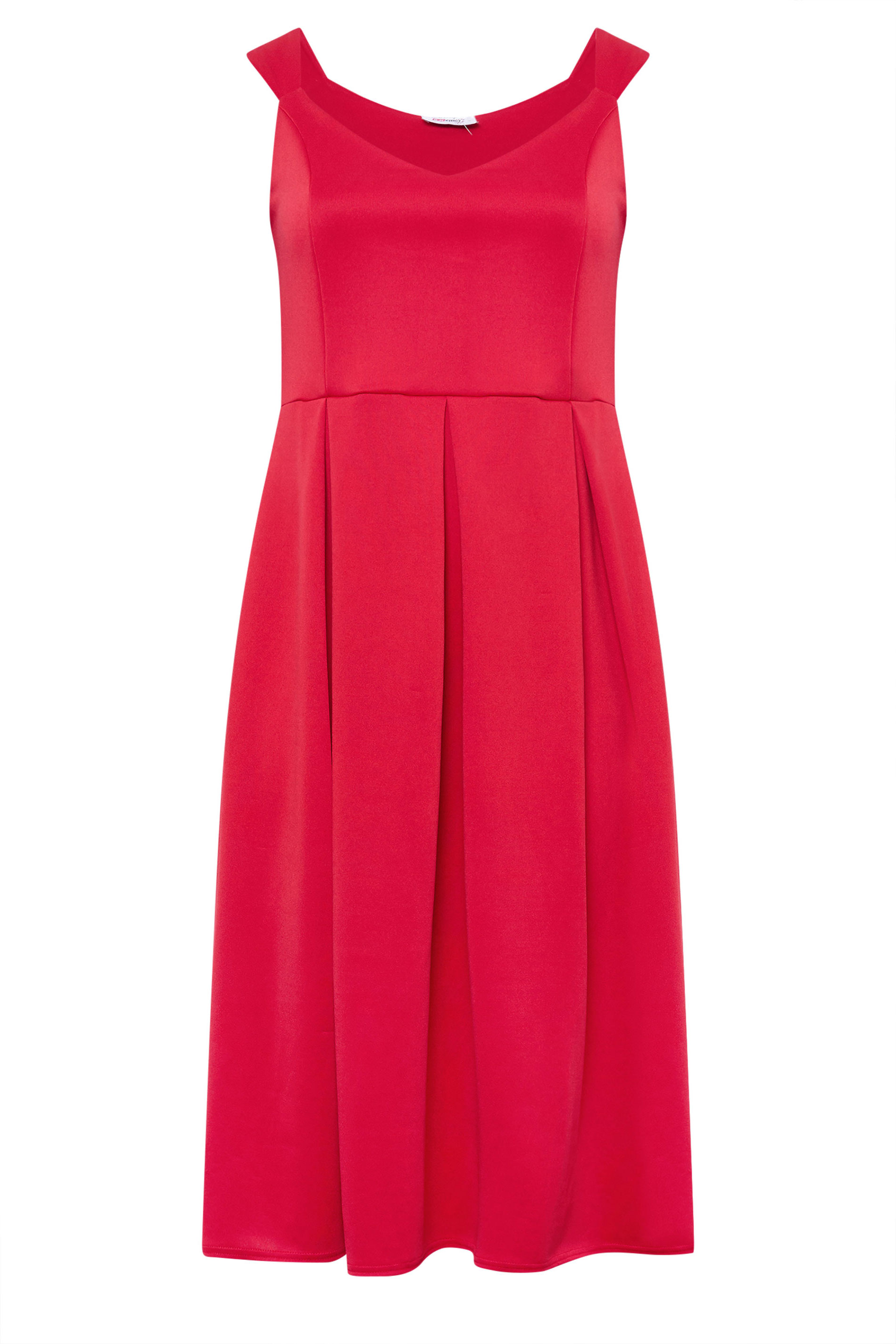 YOURS LONDON Plus Size Red Sweetheart Skater Dress | Yours Clothing 5