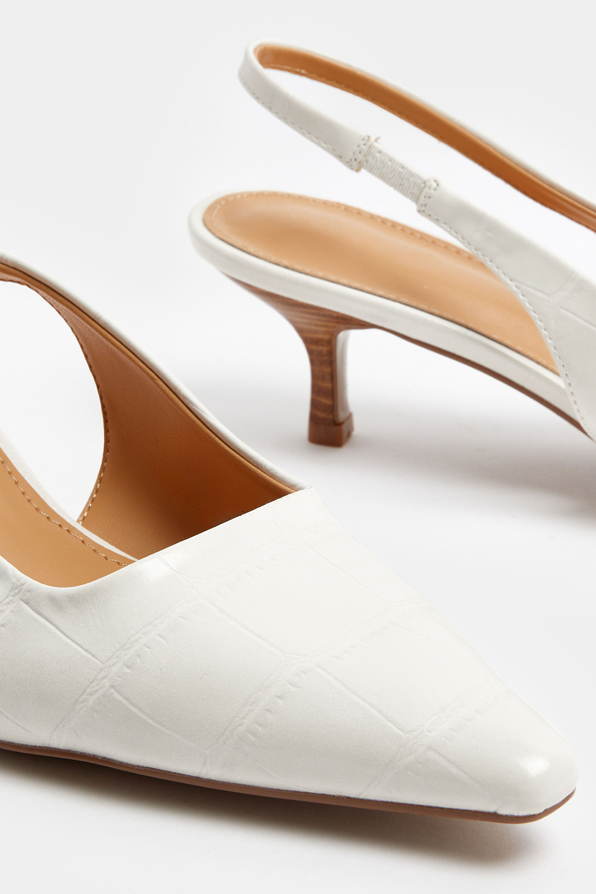 LTS Ivory White Slingback Kitten Heel In Standard Fit | Long Tall Sally 5