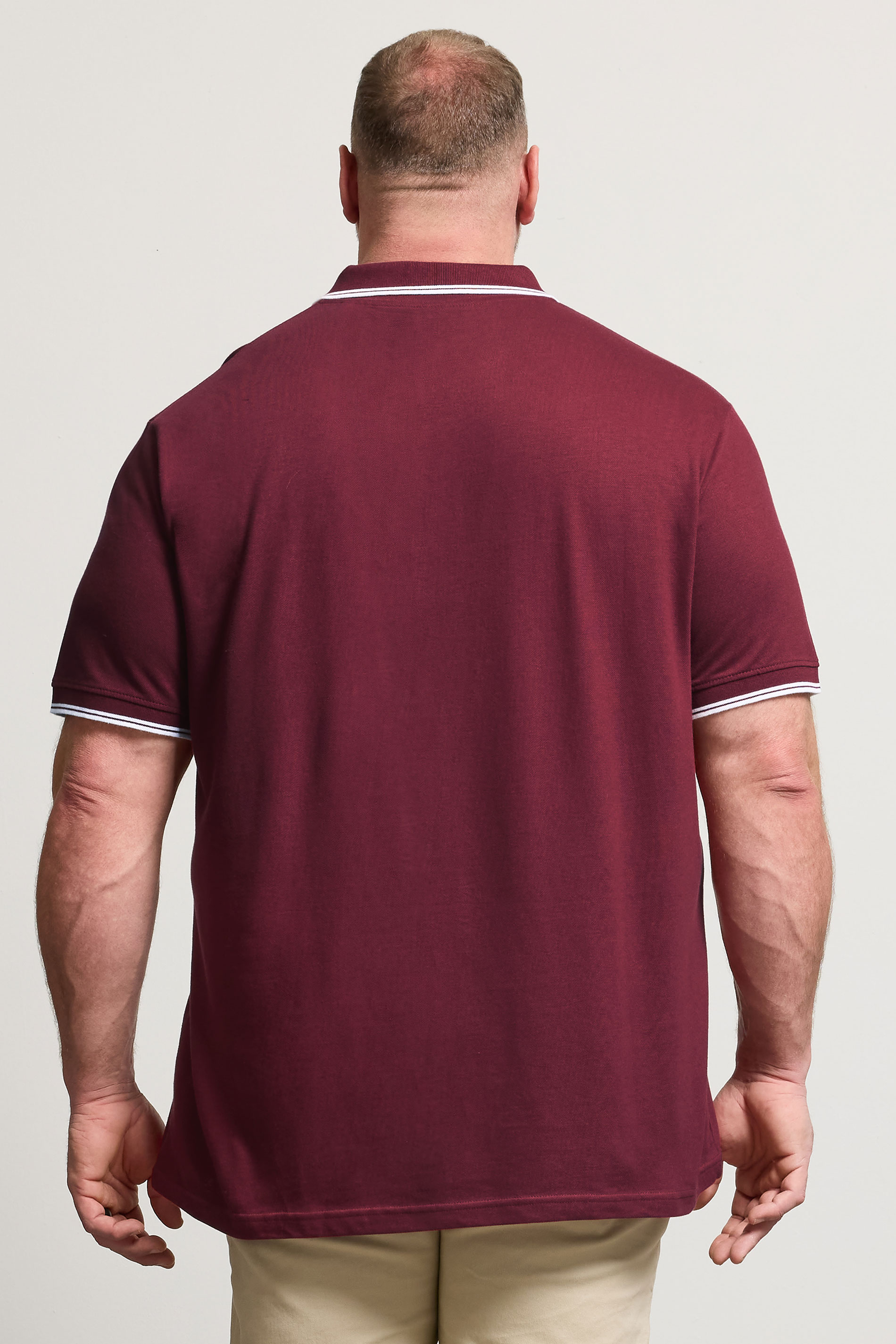 BadRhino Big & Tall Burgundy Red Tipped Polo Shirt | BadRhino 2