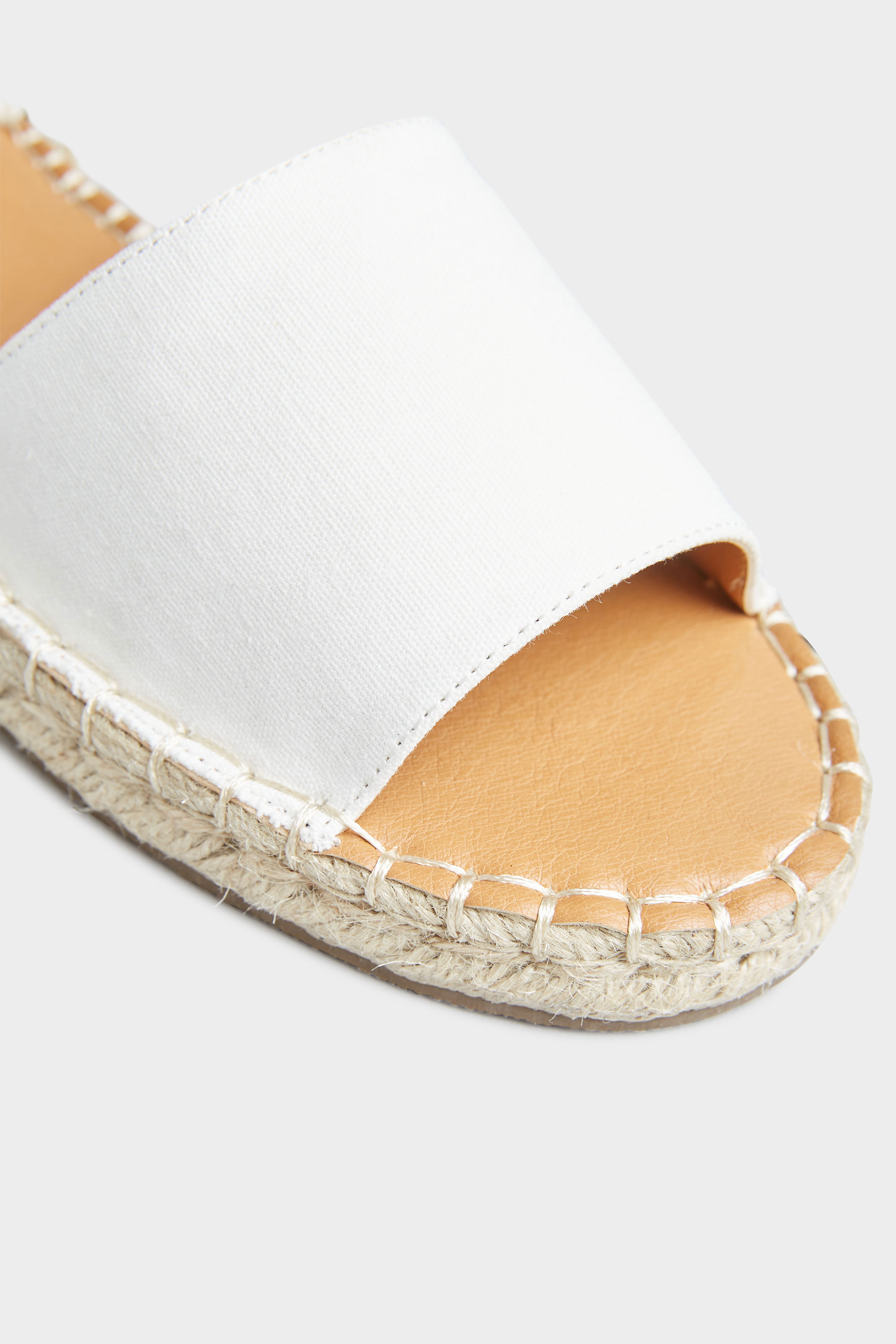 LTS Off-White Open Toe Espadrilles In Standard D Fit | Long Tall Sally