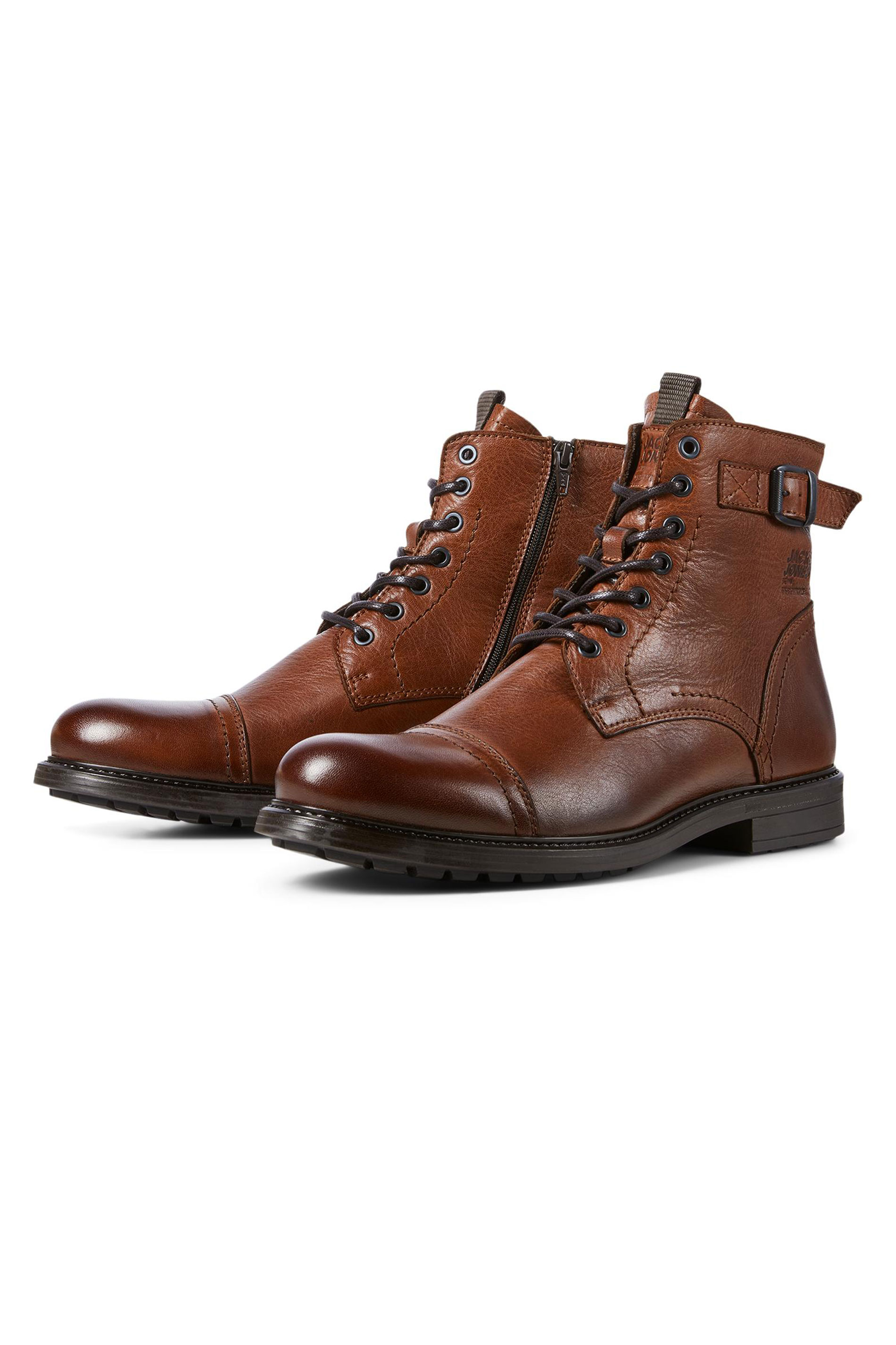 JACK & JONES Big & Tall Brown Leather Boots 1