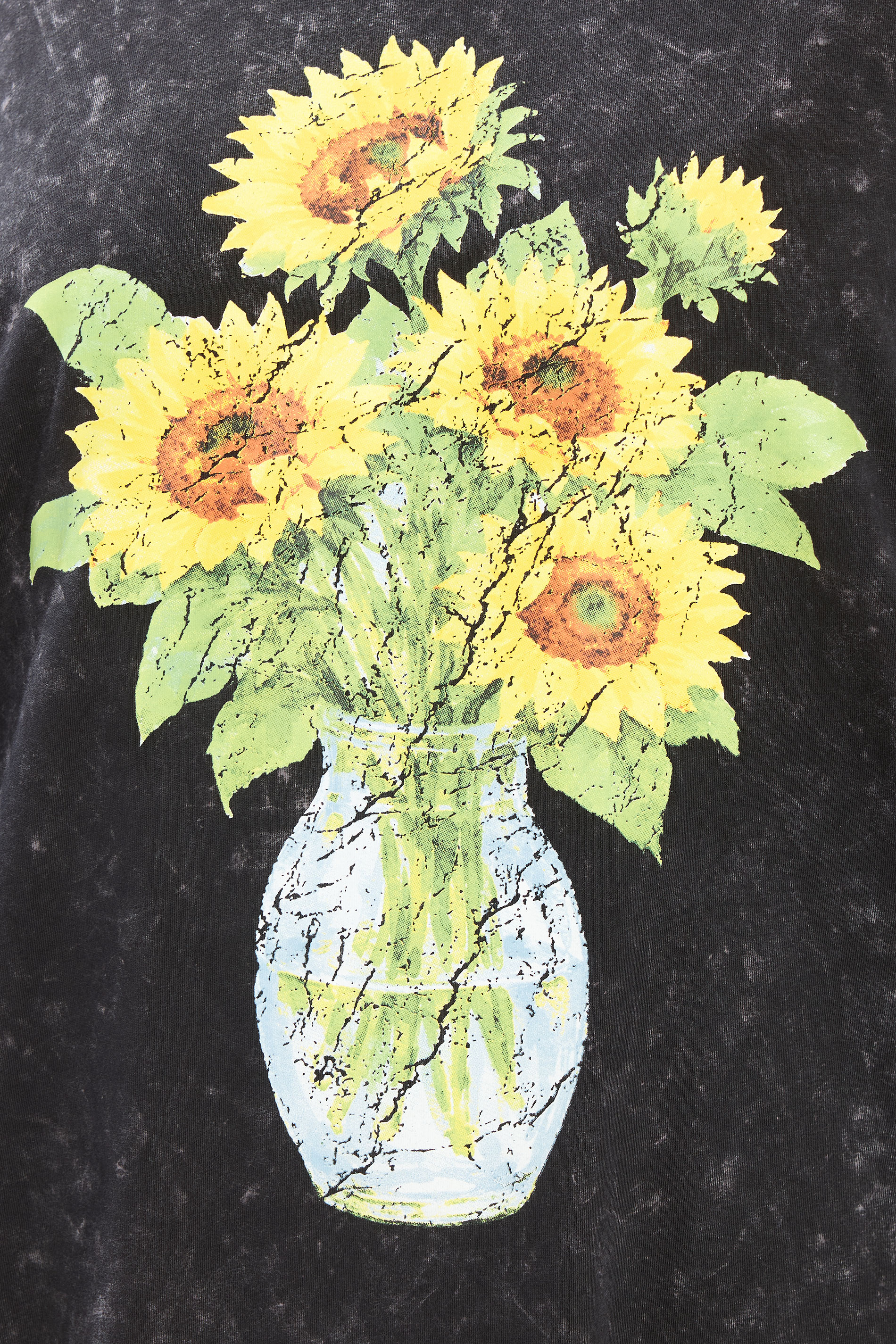 YOURS Plus Size Grey Acid Wash Sunflower Graphic T-Shirt | Yours Clothing 4