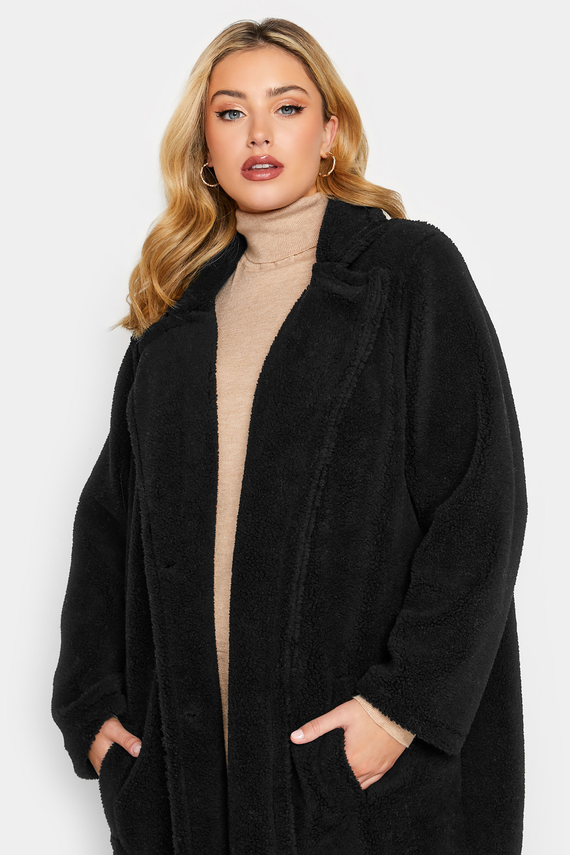 YOURS Plus Size Black Faux Fur Coat 2