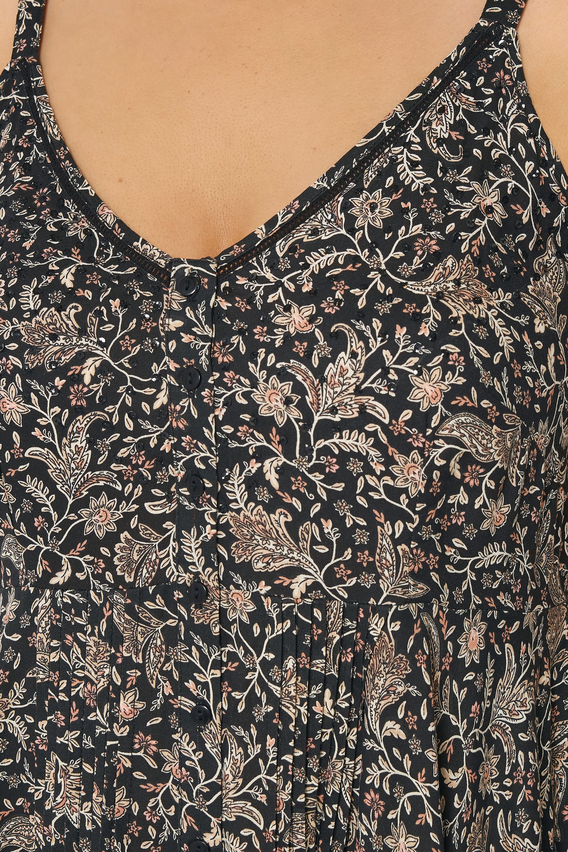 YOURS Curve Black Paisley Hanky Hem Dress 5